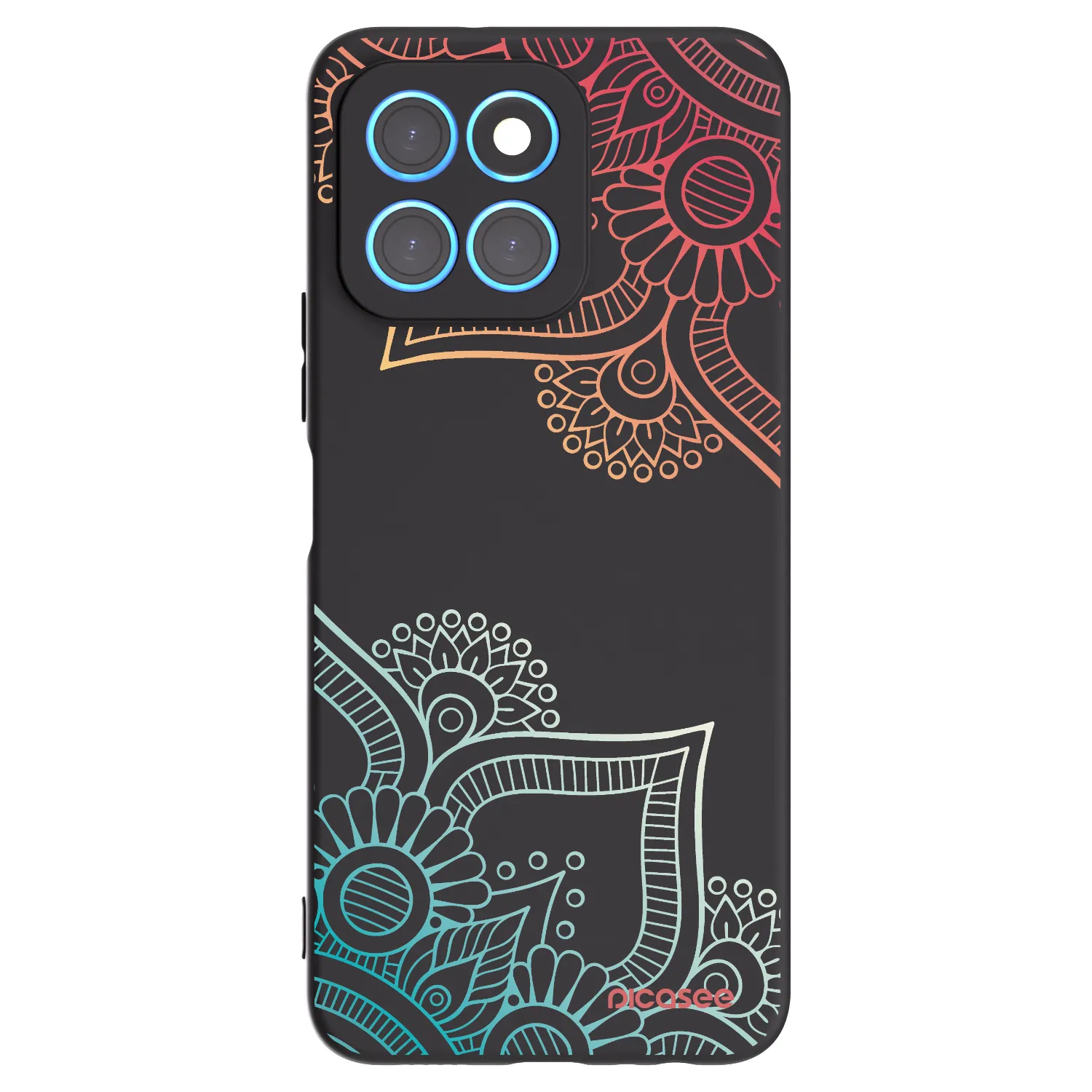Picasee fekete szilikon tok az alábbi mobiltelefonokra Honor X8 5G - Flowers pattern