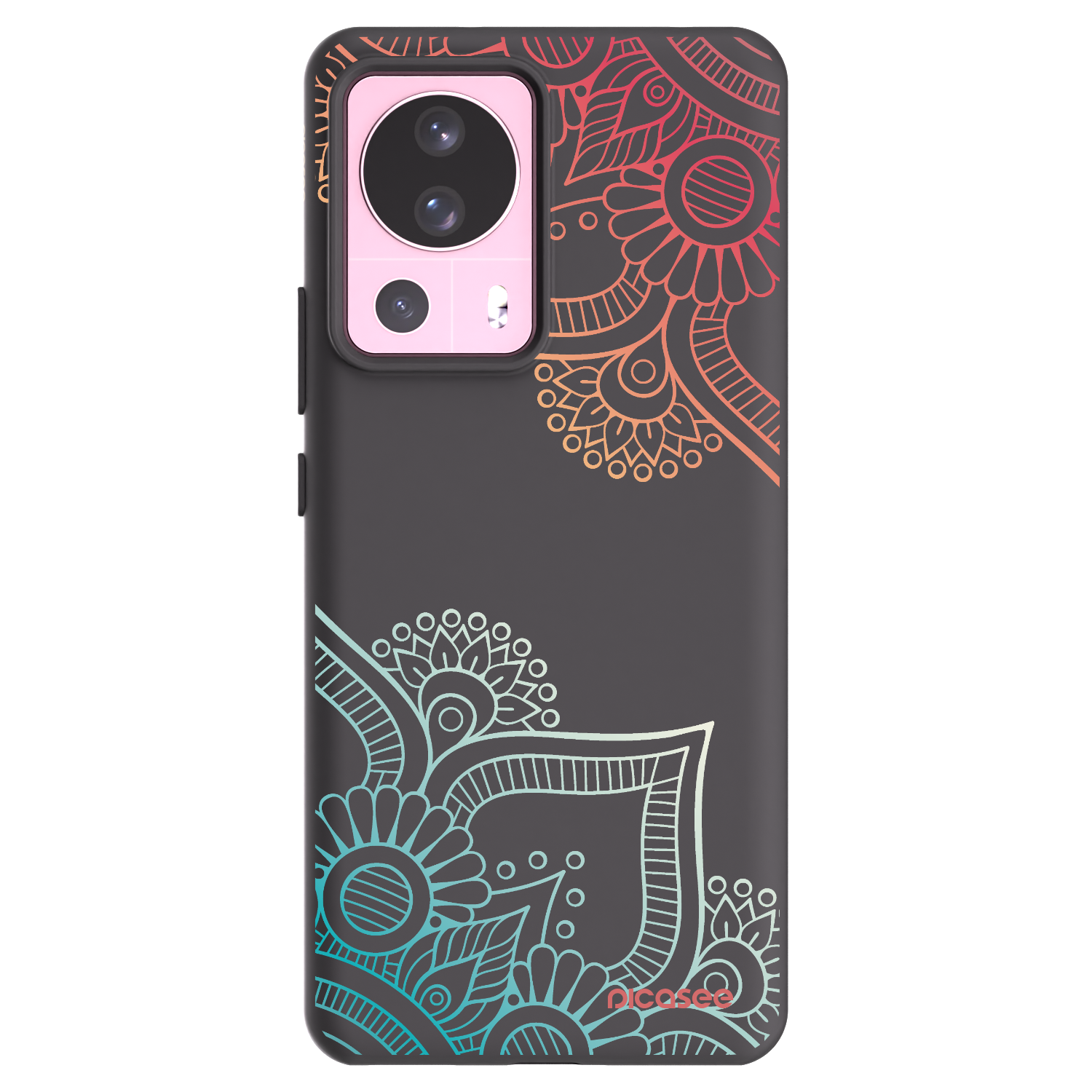 Picasee fekete szilikon tok az alábbi mobiltelefonokra Xiaomi 13 Lite - Flowers pattern