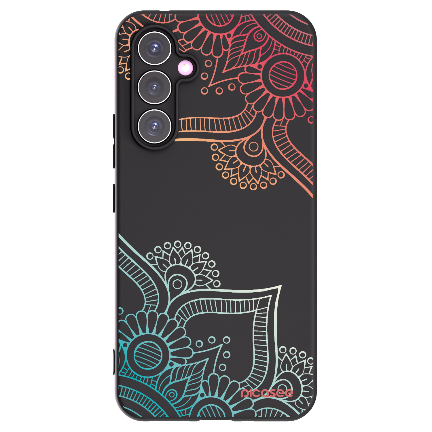 Picasee fekete szilikon tok az alábbi mobiltelefonokra Samsung Galaxy A54 5G A546B - Flowers pattern