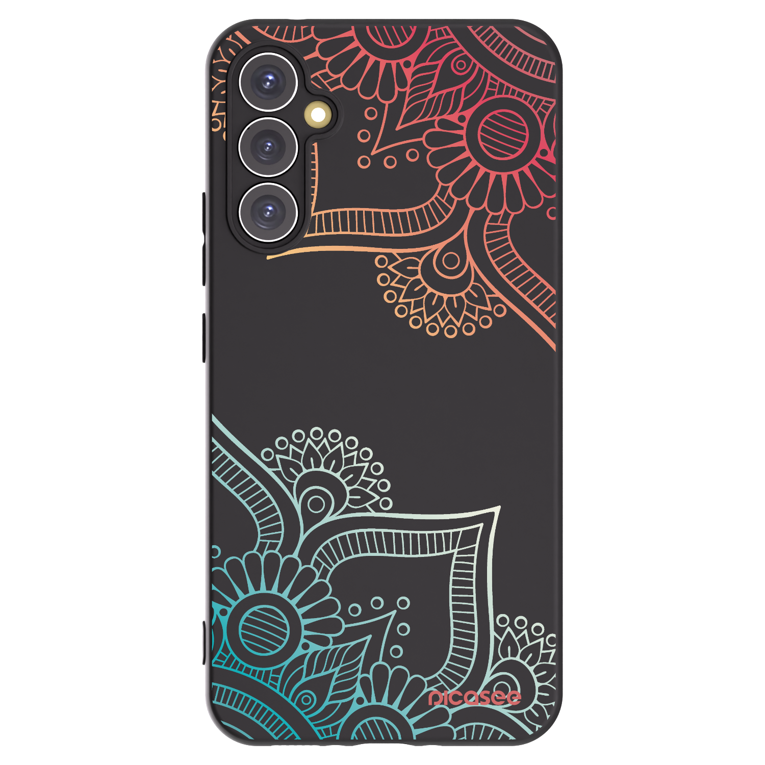 Picasee fekete szilikon tok az alábbi mobiltelefonokra Samsung Galaxy A34 5G A346B - Flowers pattern