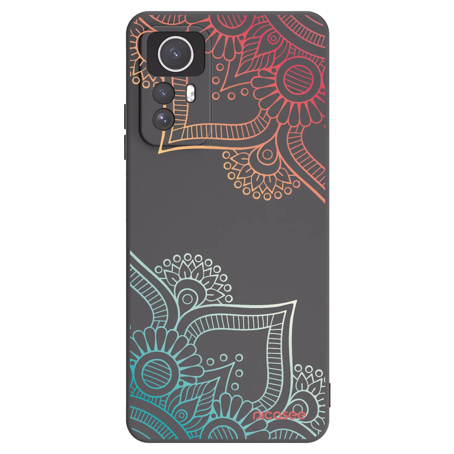 Picasee fekete szilikon tok az alábbi mobiltelefonokra Xiaomi Redmi Note 12S - Flowers pattern