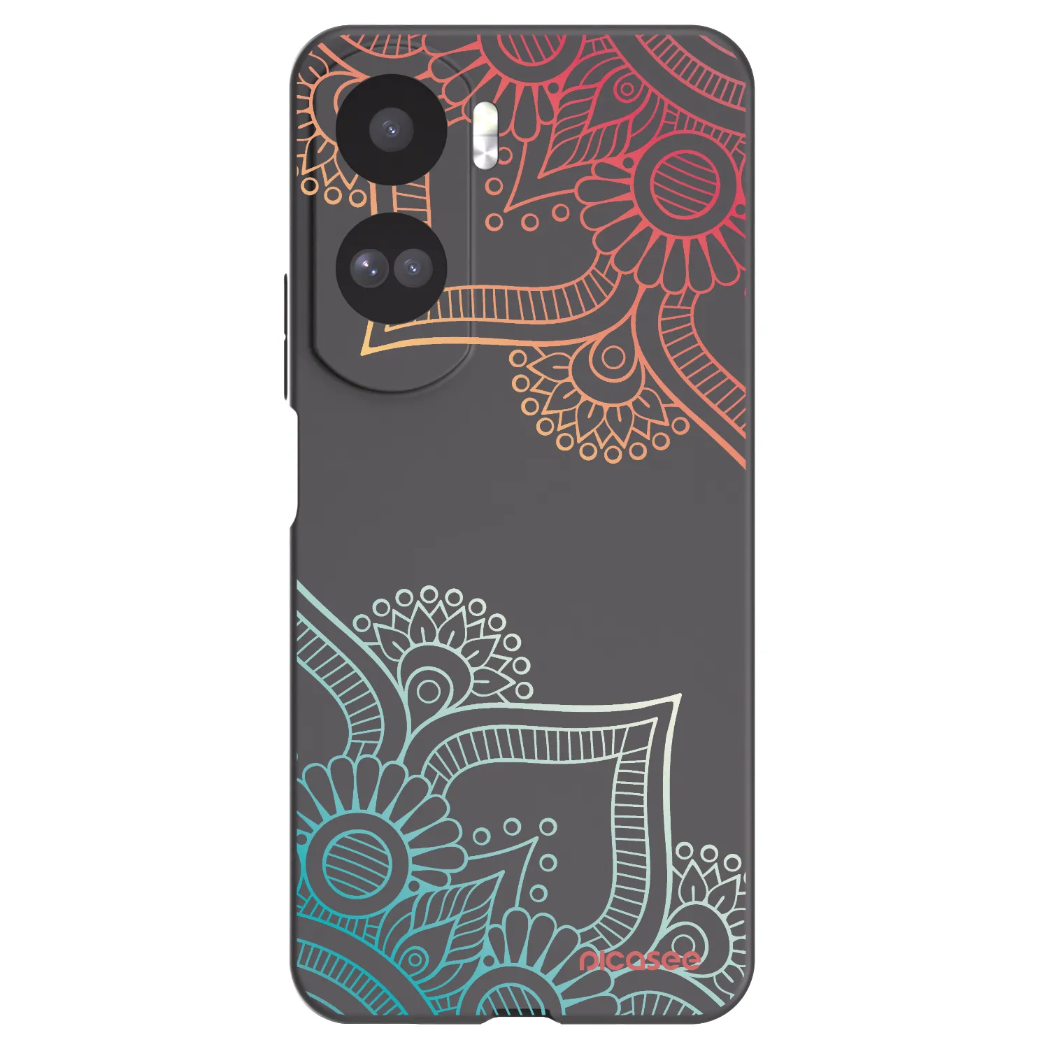 Picasee fekete szilikon tok az alábbi mobiltelefonokra Honor 90 Lite 5G - Flowers pattern