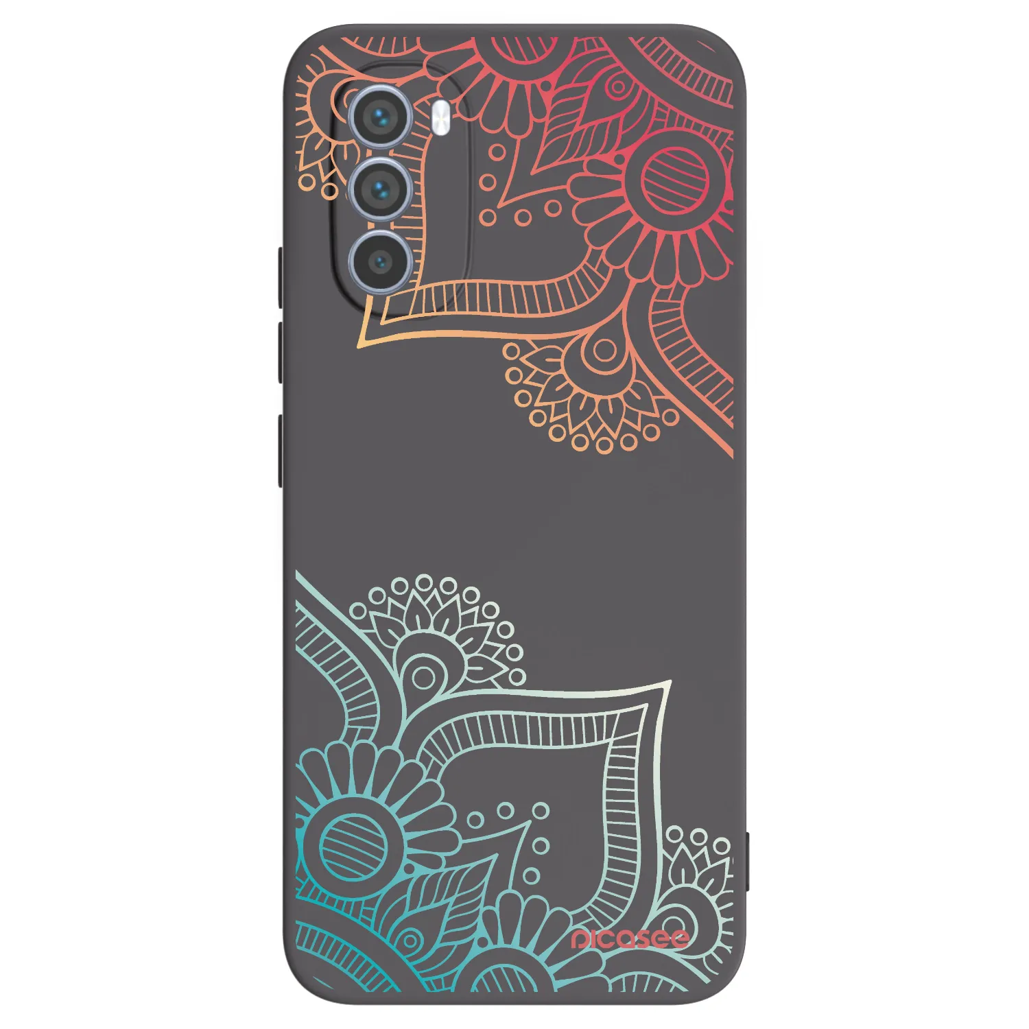 Picasee fekete szilikon tok az alábbi mobiltelefonokra Motorola Moto G62 - Flowers pattern