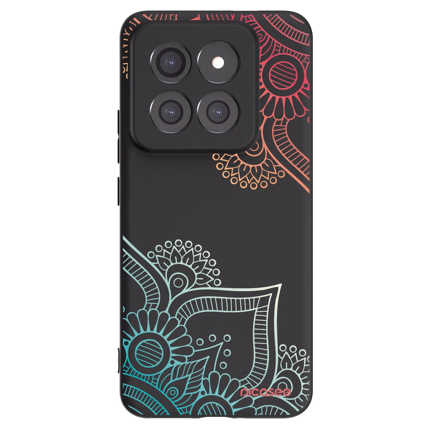 Picasee fekete szilikon tok az alábbi mobiltelefonokra Xiaomi 14 Pro - Flowers pattern