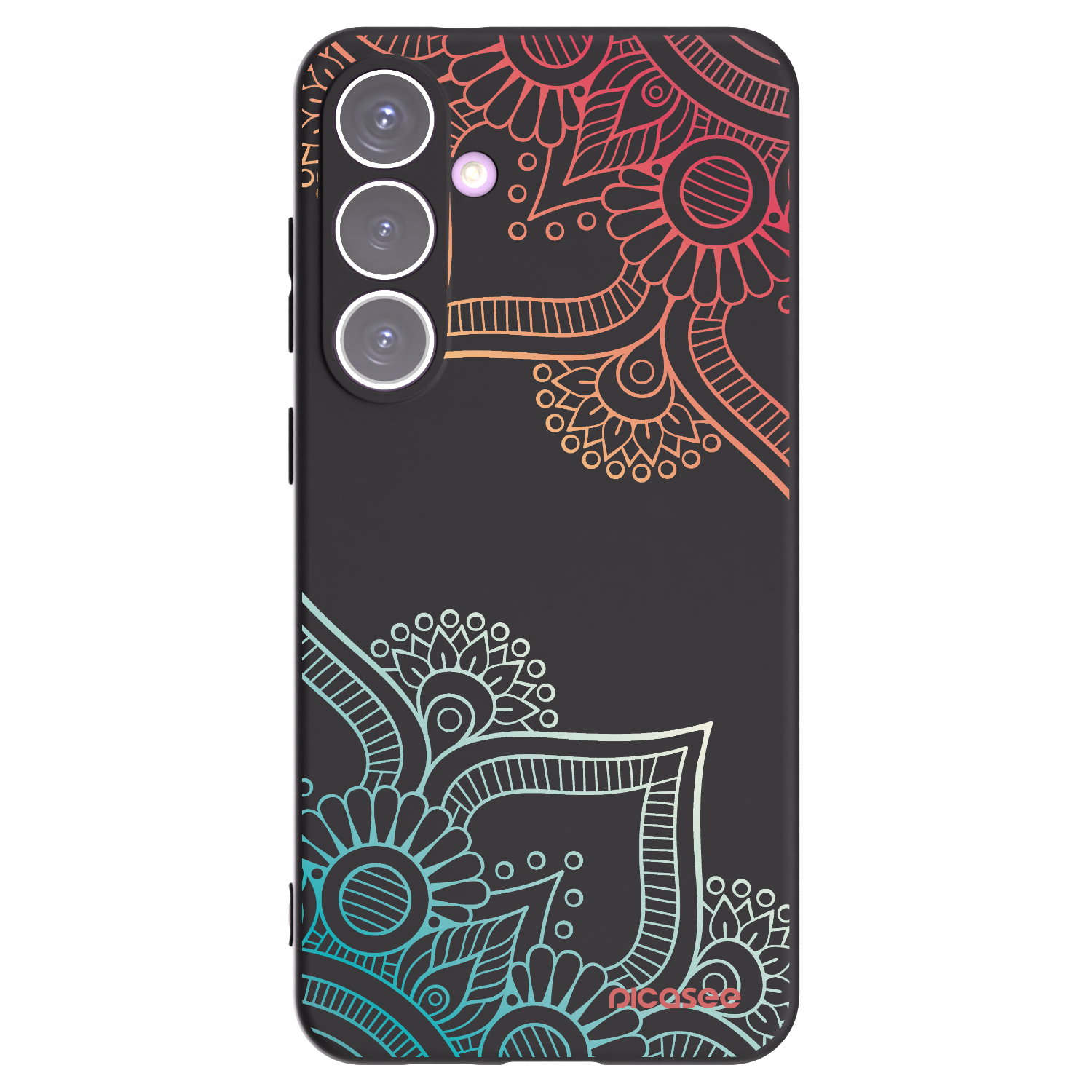 Picasee fekete szilikon tok az alábbi mobiltelefonokra Samsung Galaxy S24+ S926B 5G - Flowers pattern