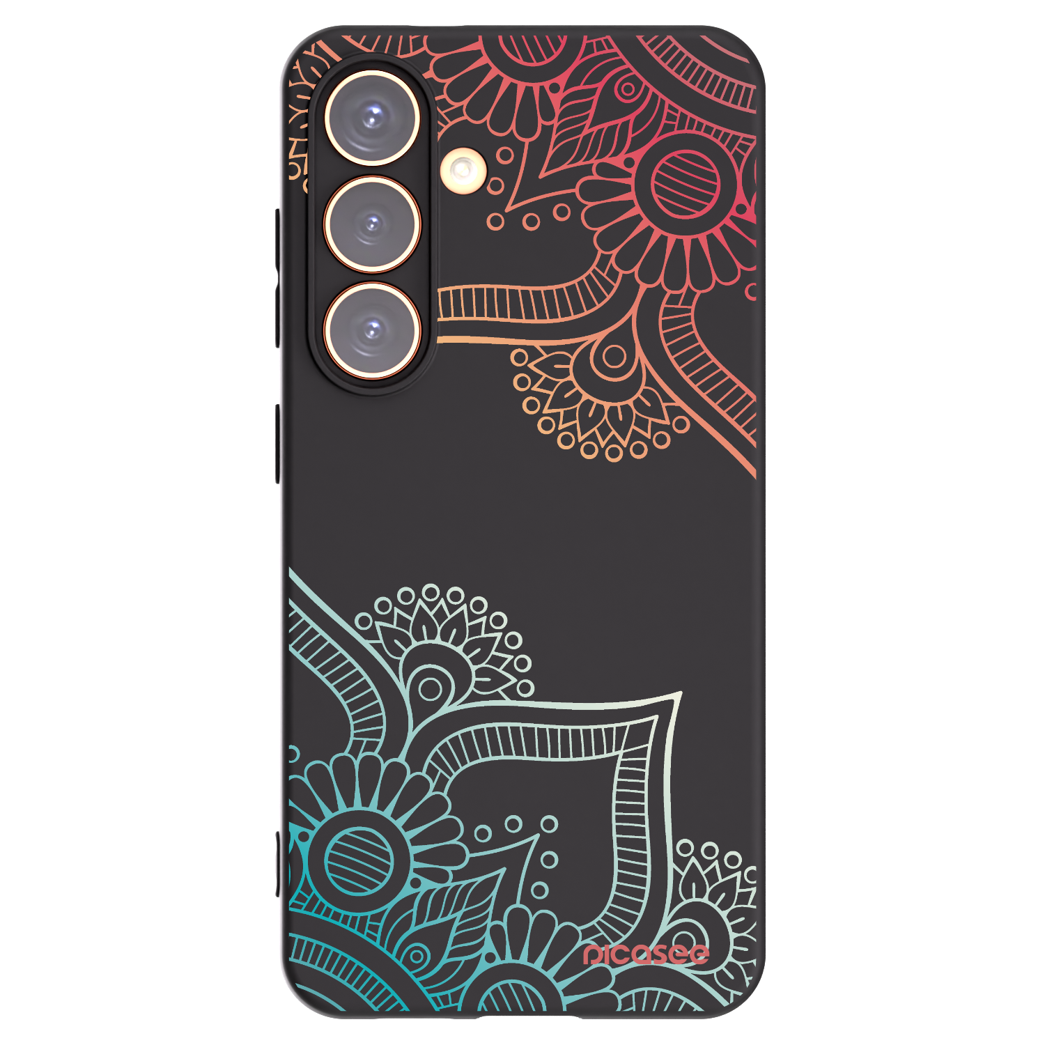 Picasee fekete szilikon tok az alábbi mobiltelefonokra Samsung Galaxy S24 S921B 5G - Flowers pattern