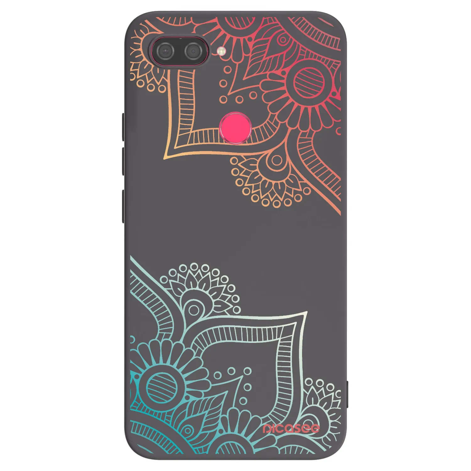 Picasee fekete szilikon tok az alábbi mobiltelefonokra Xiaomi Mi 8 Lite - Flowers pattern