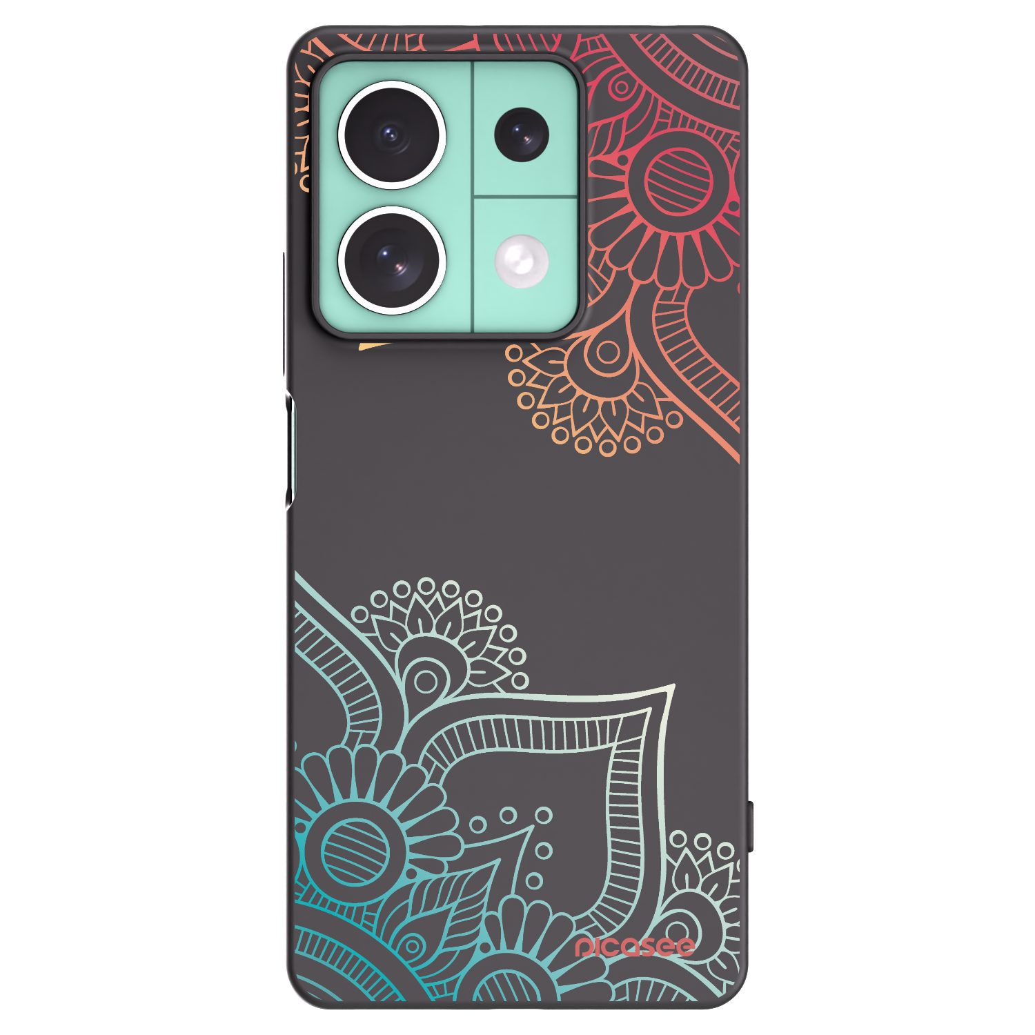 Picasee fekete szilikon tok az alábbi mobiltelefonokra Xiaomi Redmi Note 13 5G - Flowers pattern