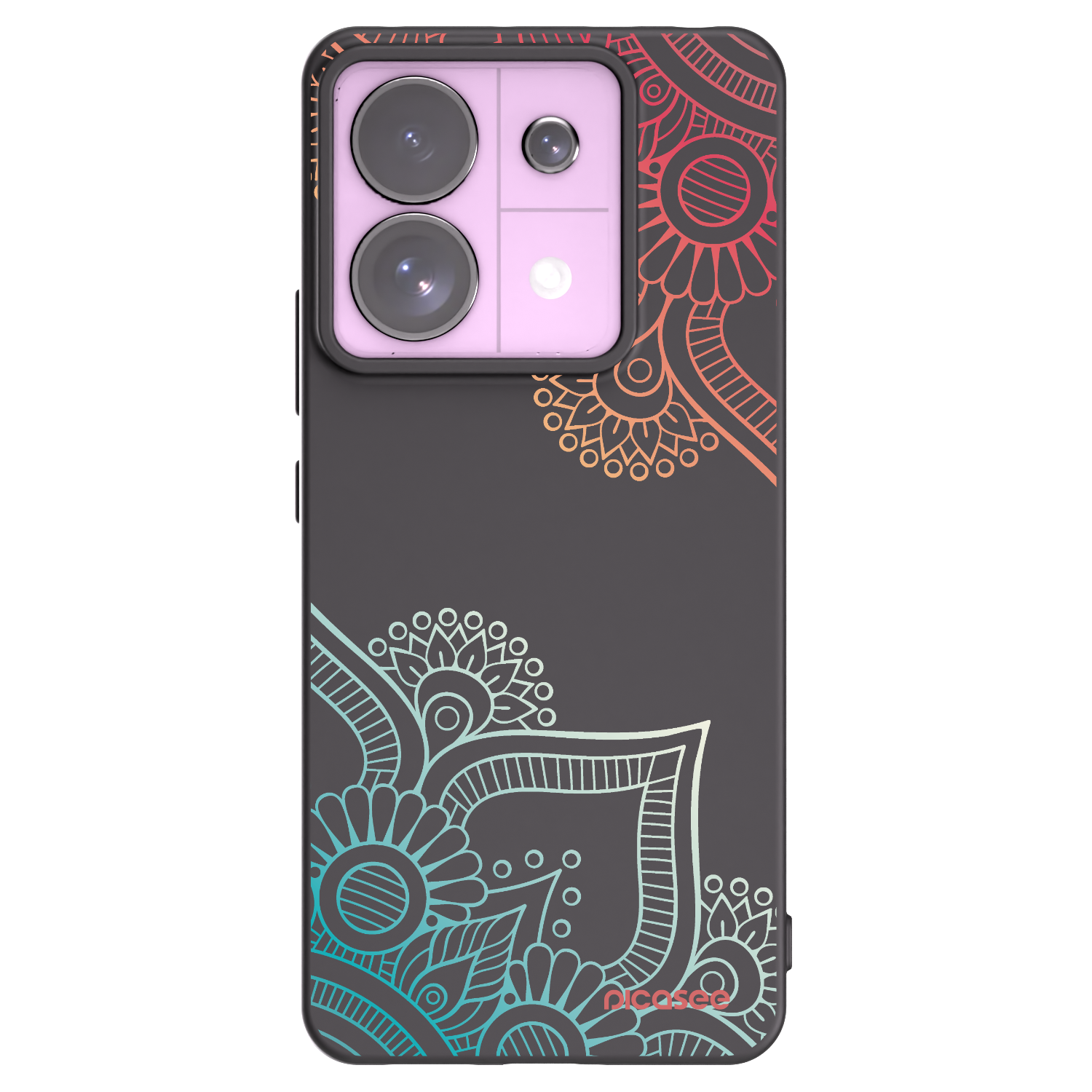 Picasee fekete szilikon tok az alábbi mobiltelefonokra Xiaomi Redmi Note 13 Pro 5G - Flowers pattern