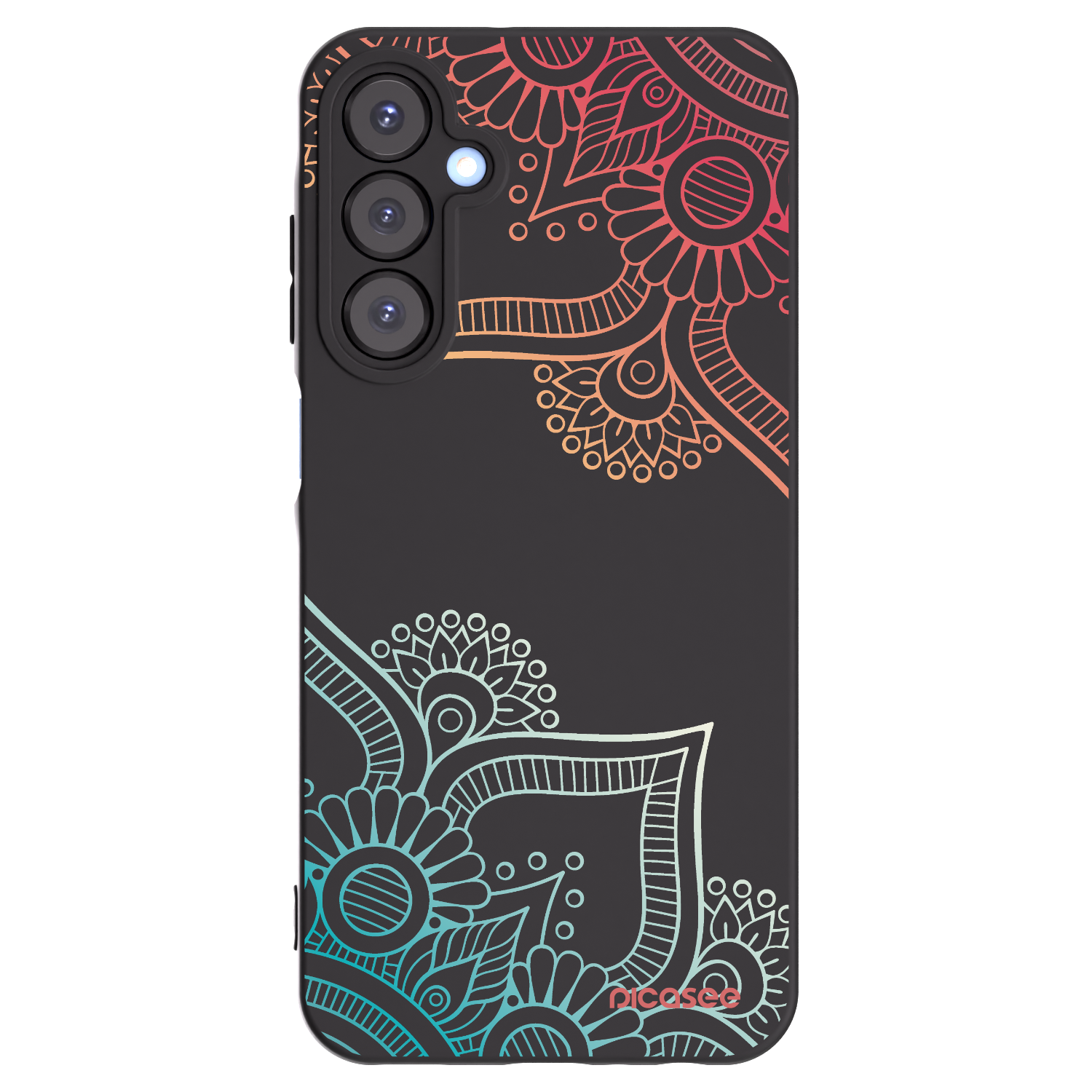 Picasee fekete szilikon tok az alábbi mobiltelefonokra Samsung Galaxy A25 A256B 5G - Flowers pattern