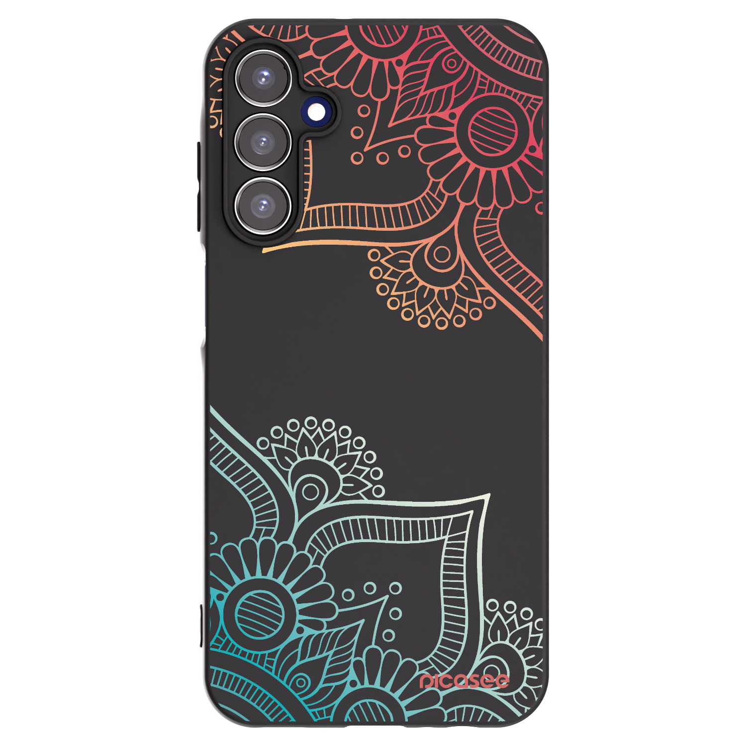 Picasee fekete szilikon tok az alábbi mobiltelefonokra Samsung Galaxy A15 A155F 4G - Flowers pattern