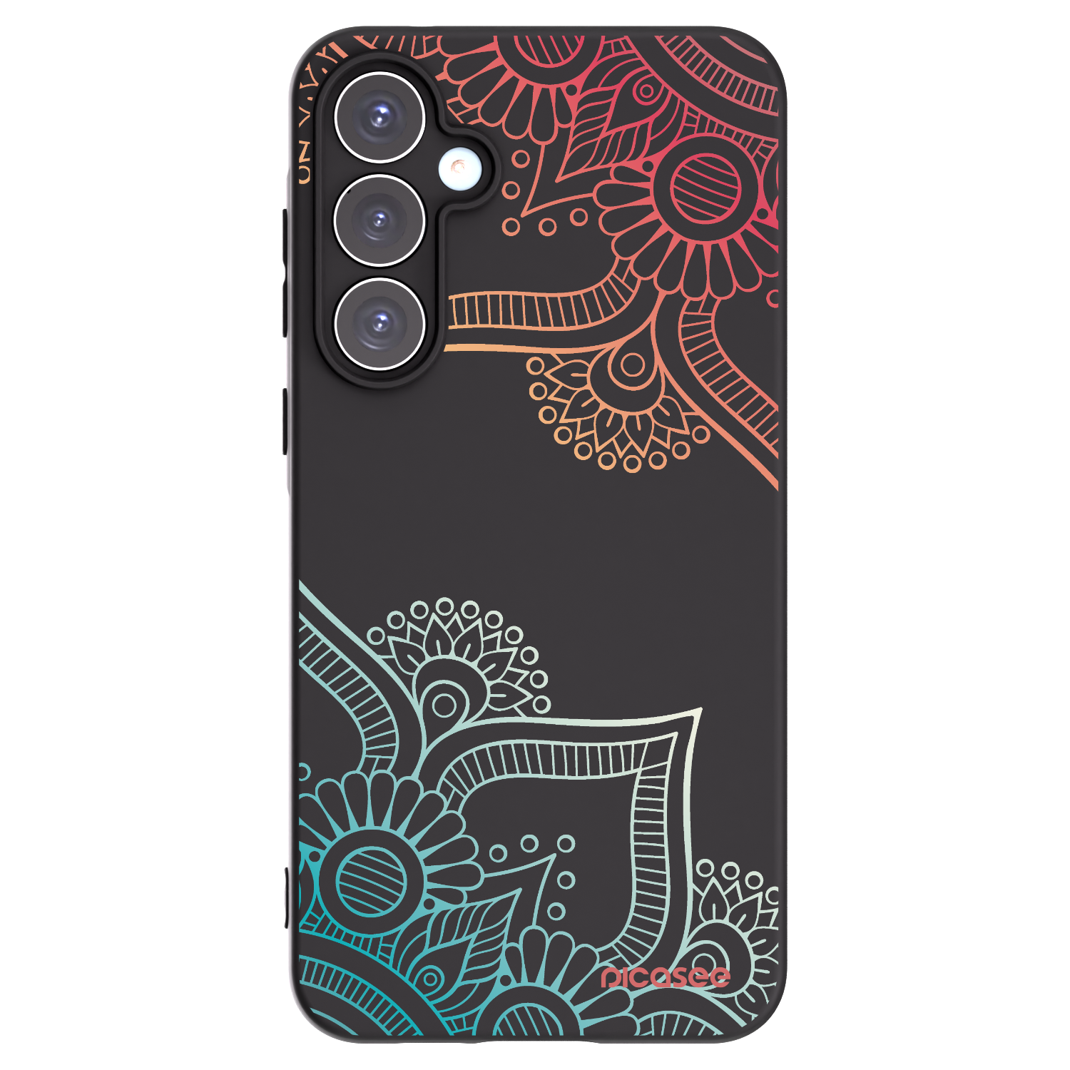Picasee fekete szilikon tok az alábbi mobiltelefonokra Samsung Galaxy A55 5G A556B - Flowers pattern