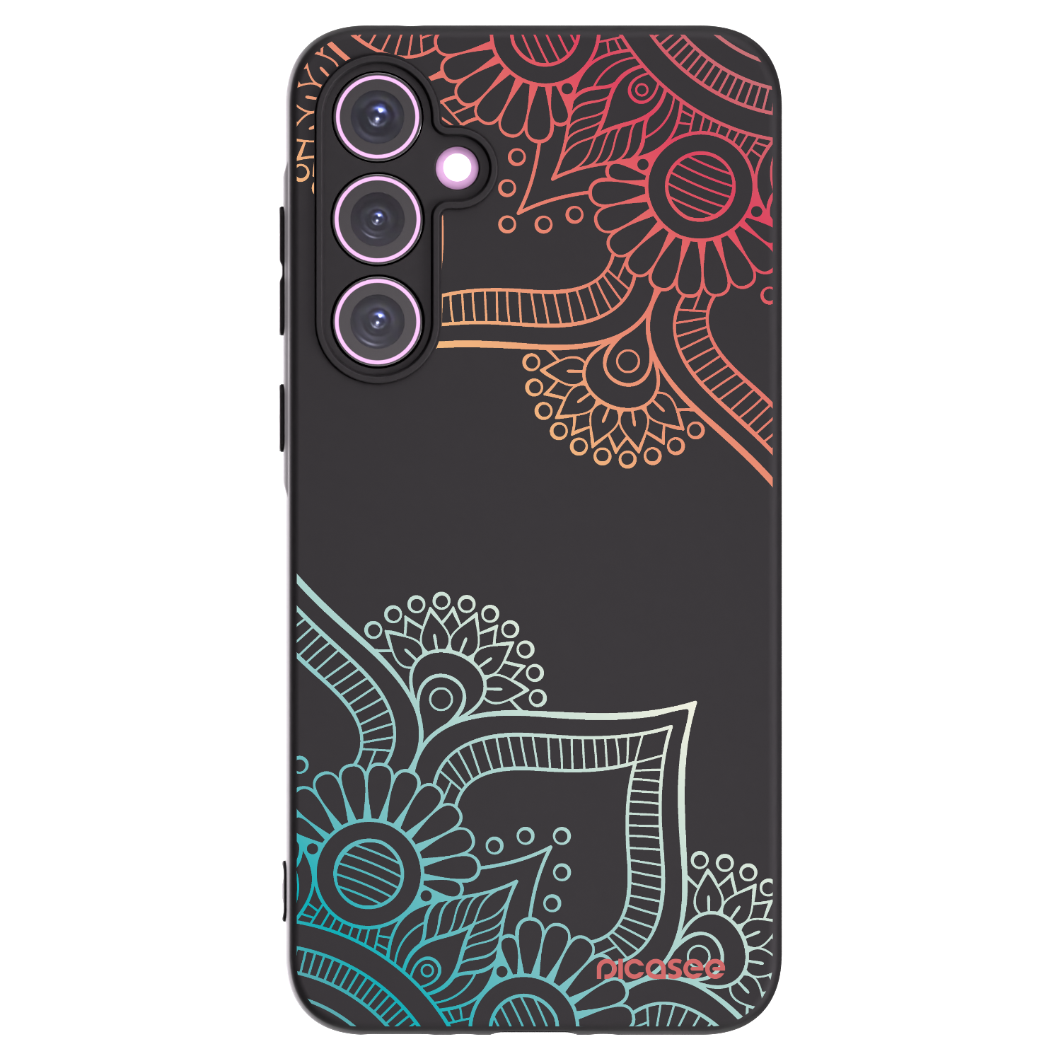 Picasee fekete szilikon tok az alábbi mobiltelefonokra Samsung Galaxy A35 5G A356B - Flowers pattern