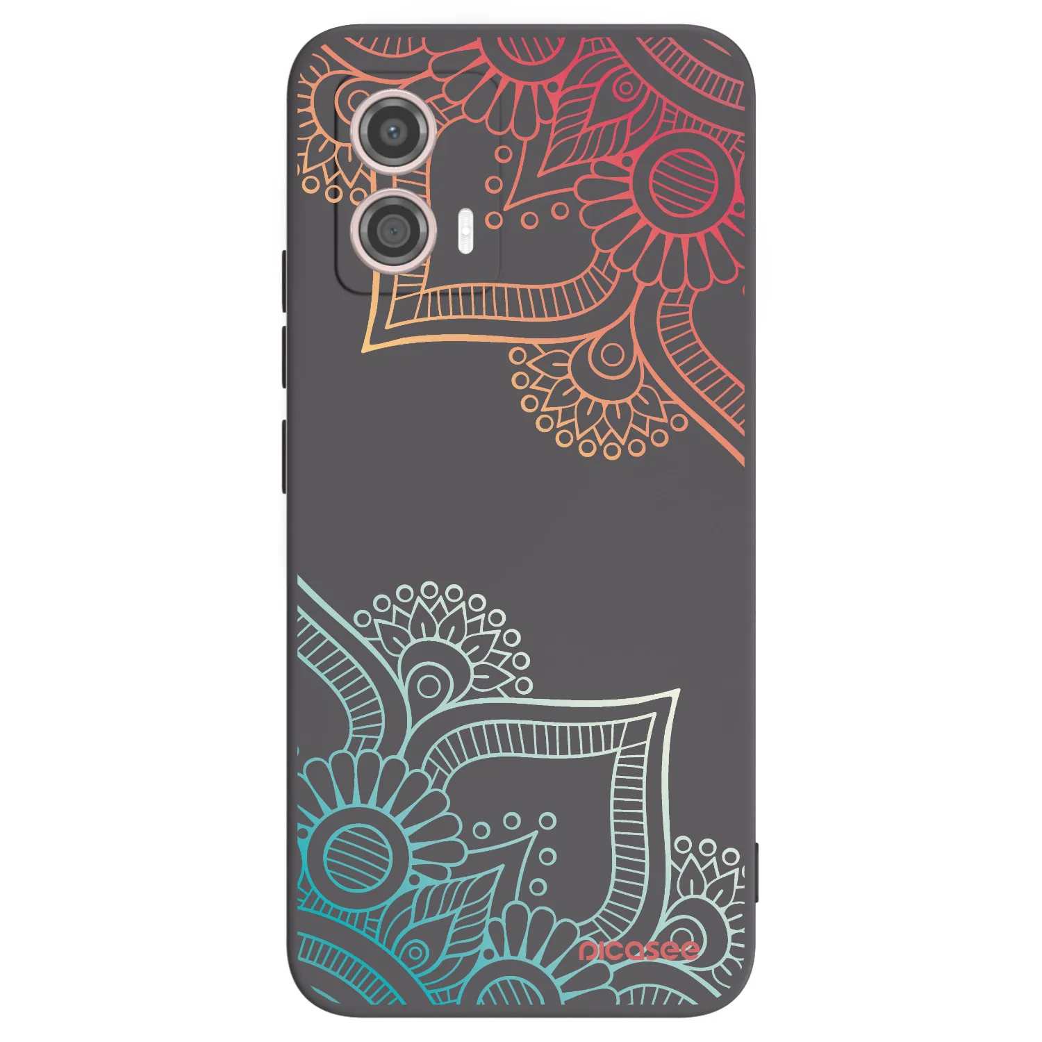 Picasee fekete szilikon tok az alábbi mobiltelefonokra Motorola Moto G53 5G - Flowers pattern