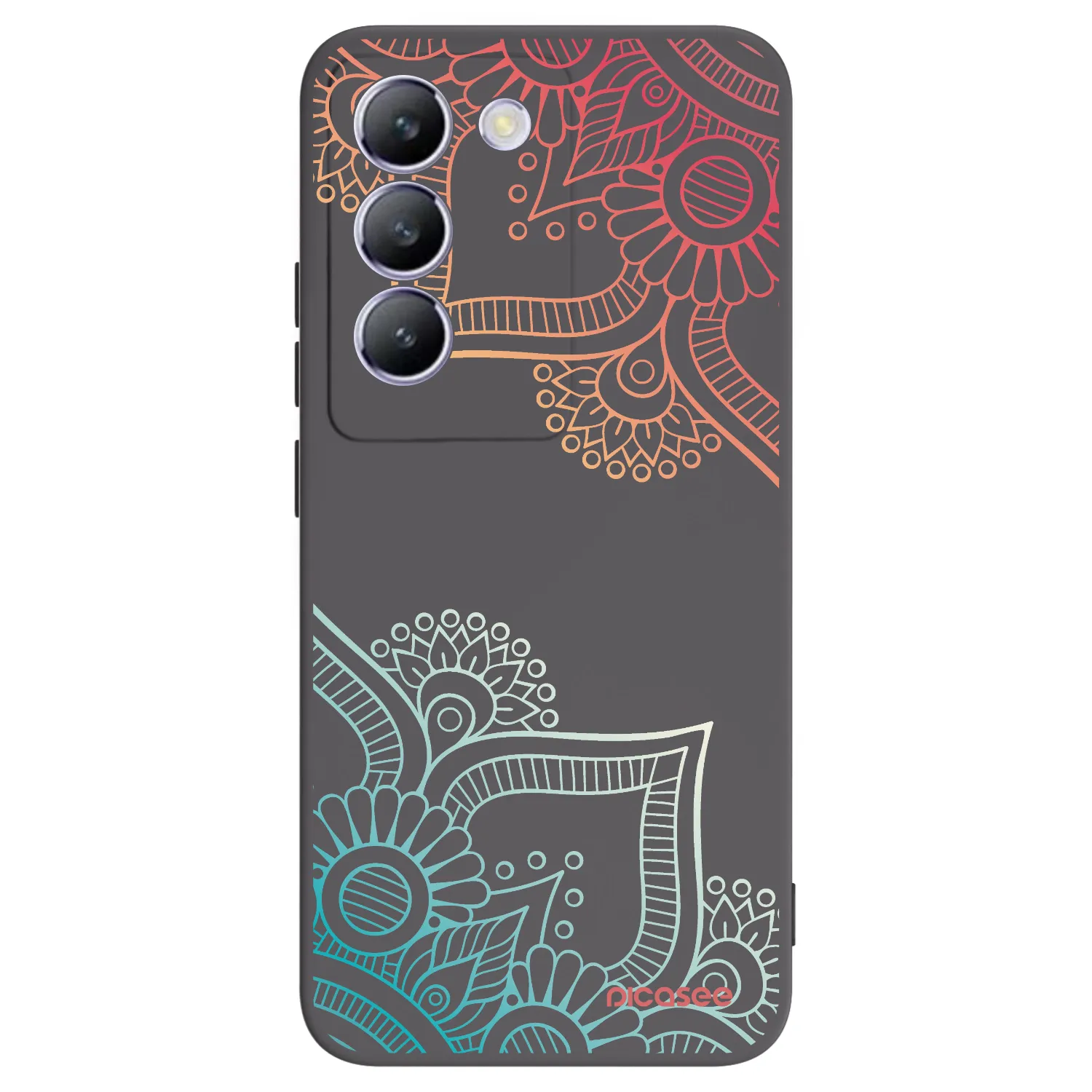 Picasee fekete szilikon tok az alábbi mobiltelefonokra Vivo V40 SE 5G - Flowers pattern