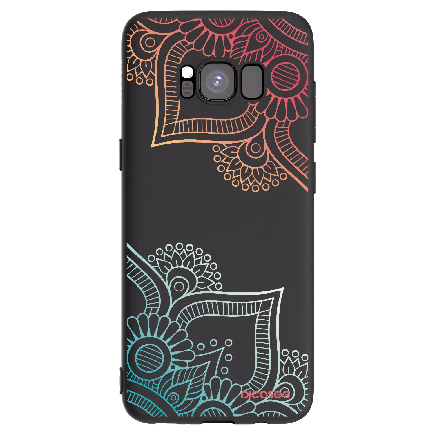 Picasee fekete szilikon tok az alábbi mobiltelefonokra Samsung Galaxy S8 G950F - Flowers pattern