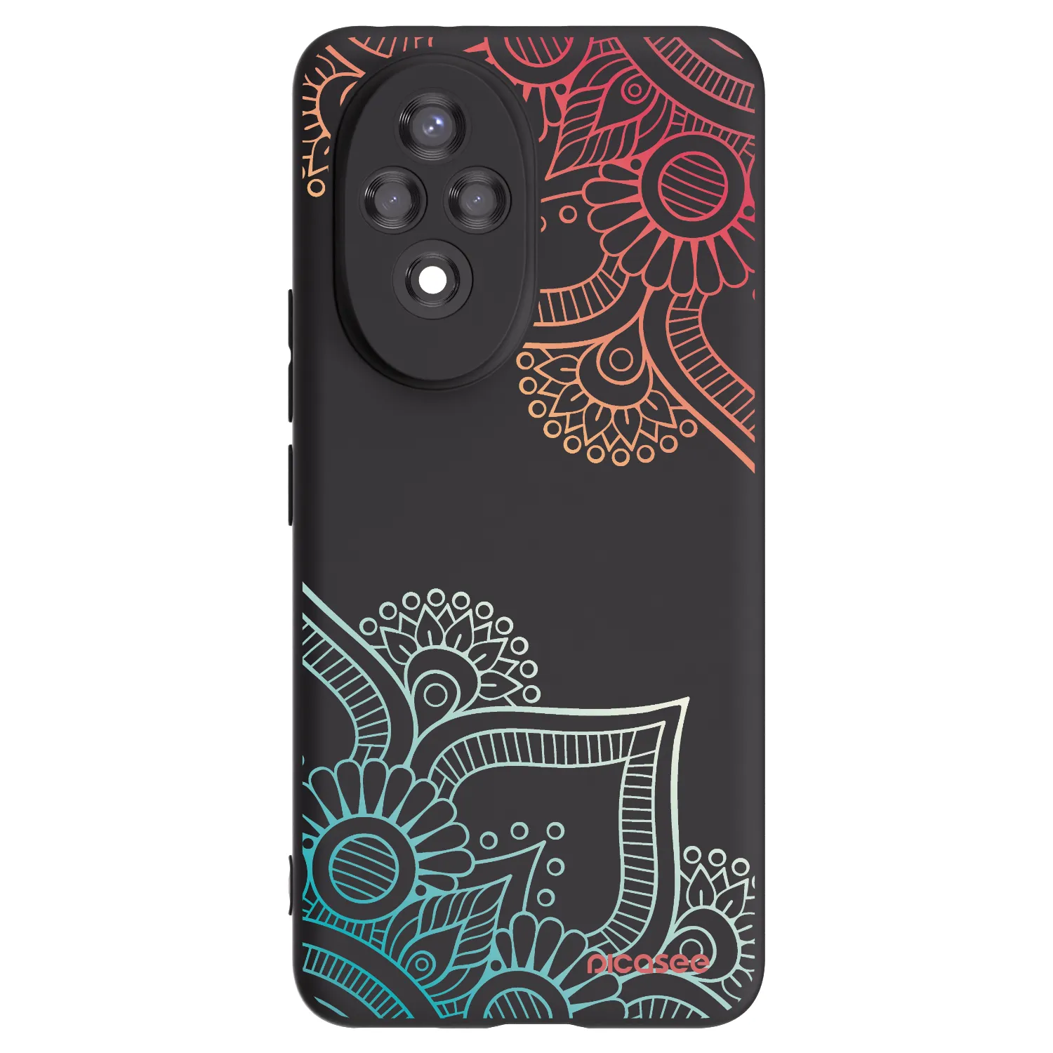 Picasee fekete szilikon tok az alábbi mobiltelefonokra Honor 200 Pro 5G - Flowers pattern