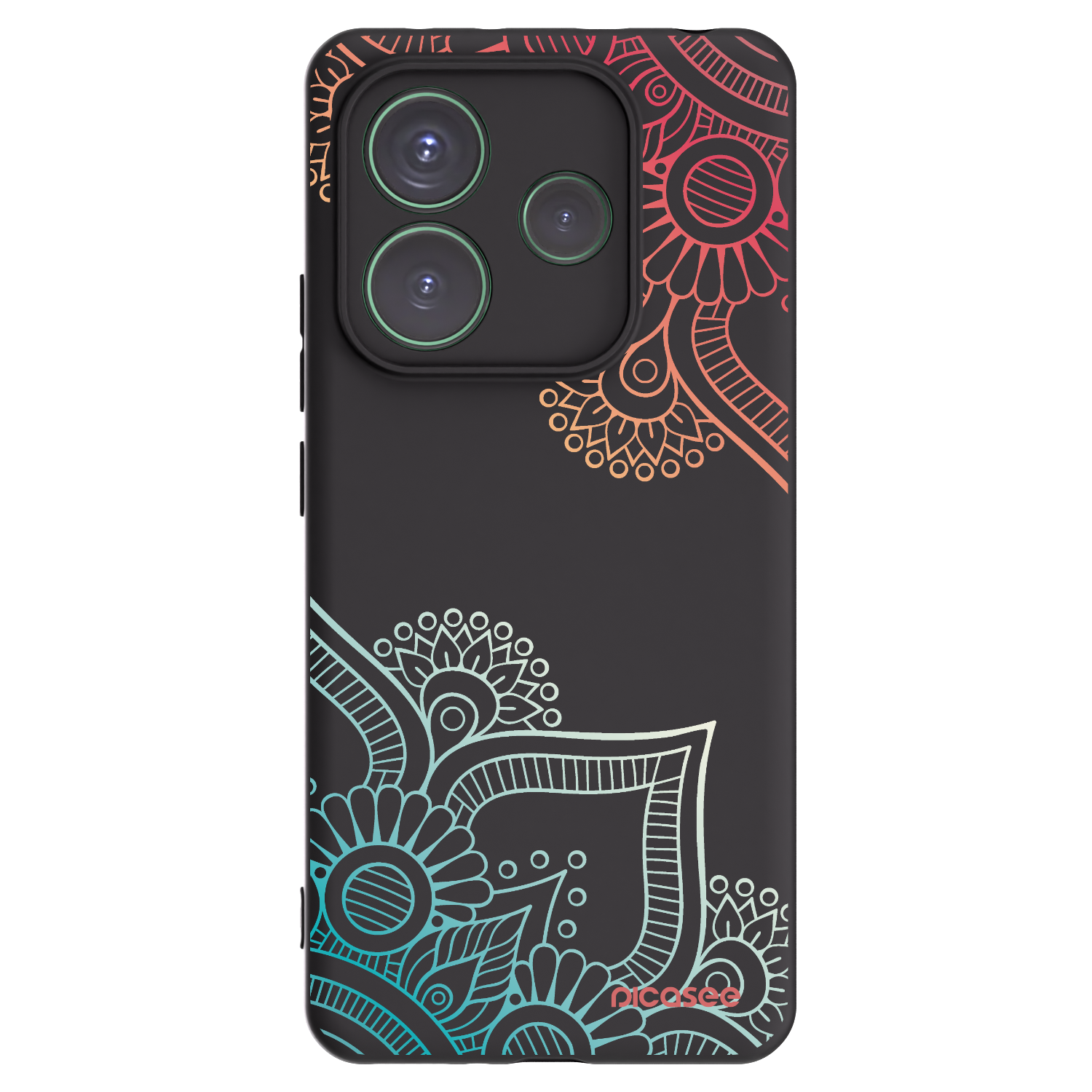 Picasee fekete szilikon tok az alábbi mobiltelefonokra Xiaomi Redmi Note 14 5G - Flowers pattern