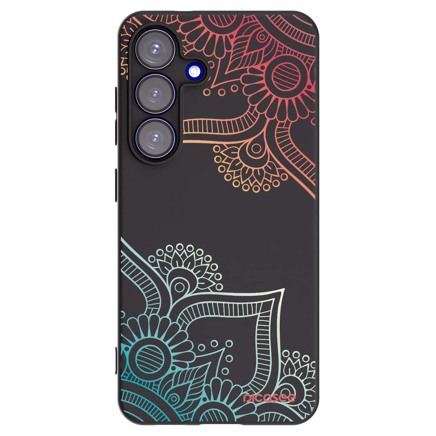 Picasee fekete szilikon tok az alábbi mobiltelefonokra Samsung Galaxy S25 5G - Flowers pattern