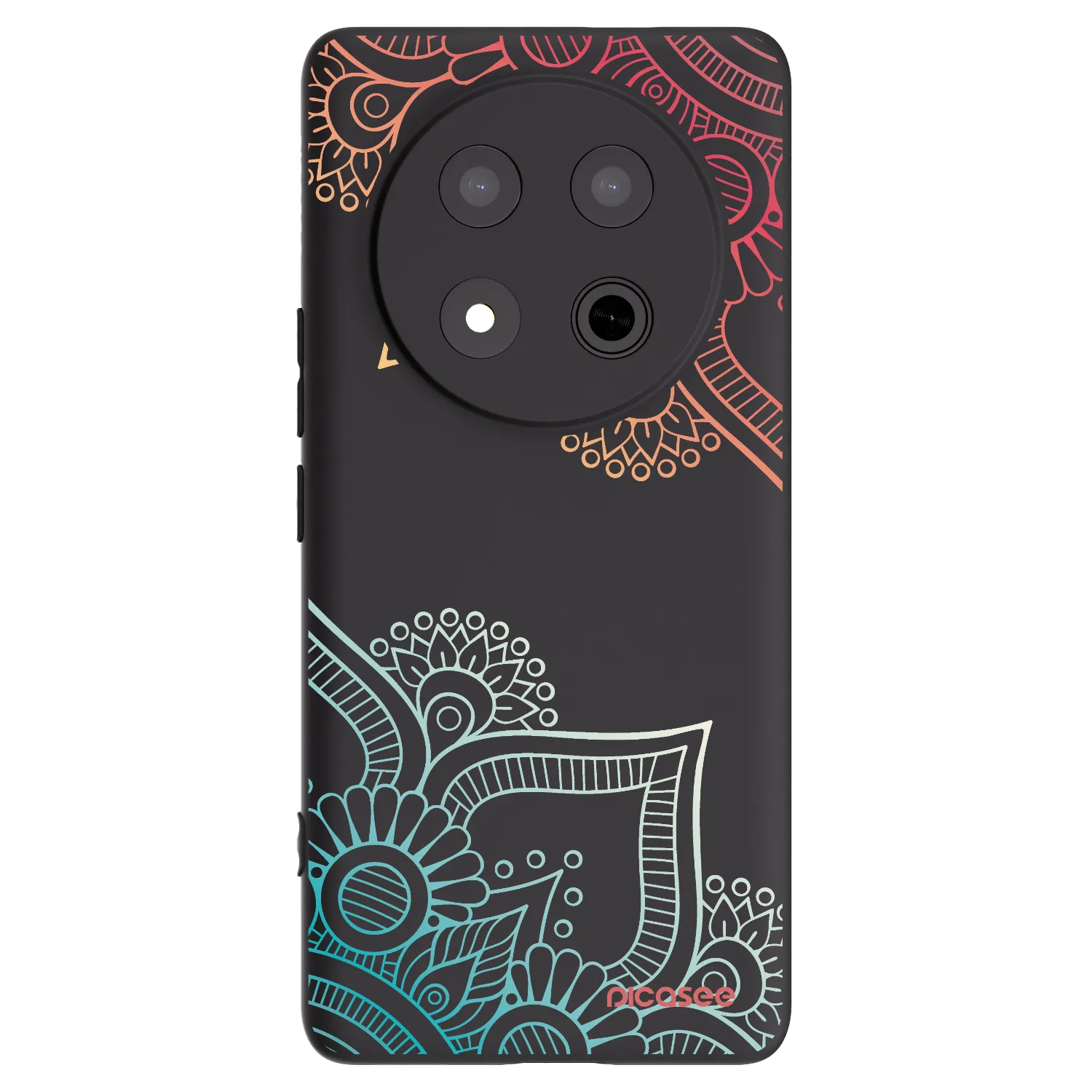Picasee fekete szilikon tok az alábbi mobiltelefonokra Honor Magic7 Lite 5G - Flowers pattern