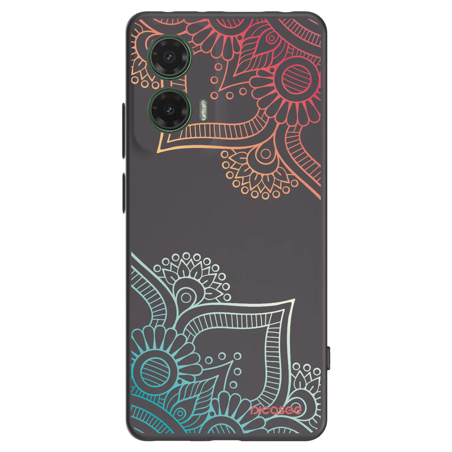 Picasee fekete szilikon tok az alábbi mobiltelefonokra Motorola Moto G35 5G - Flowers pattern
