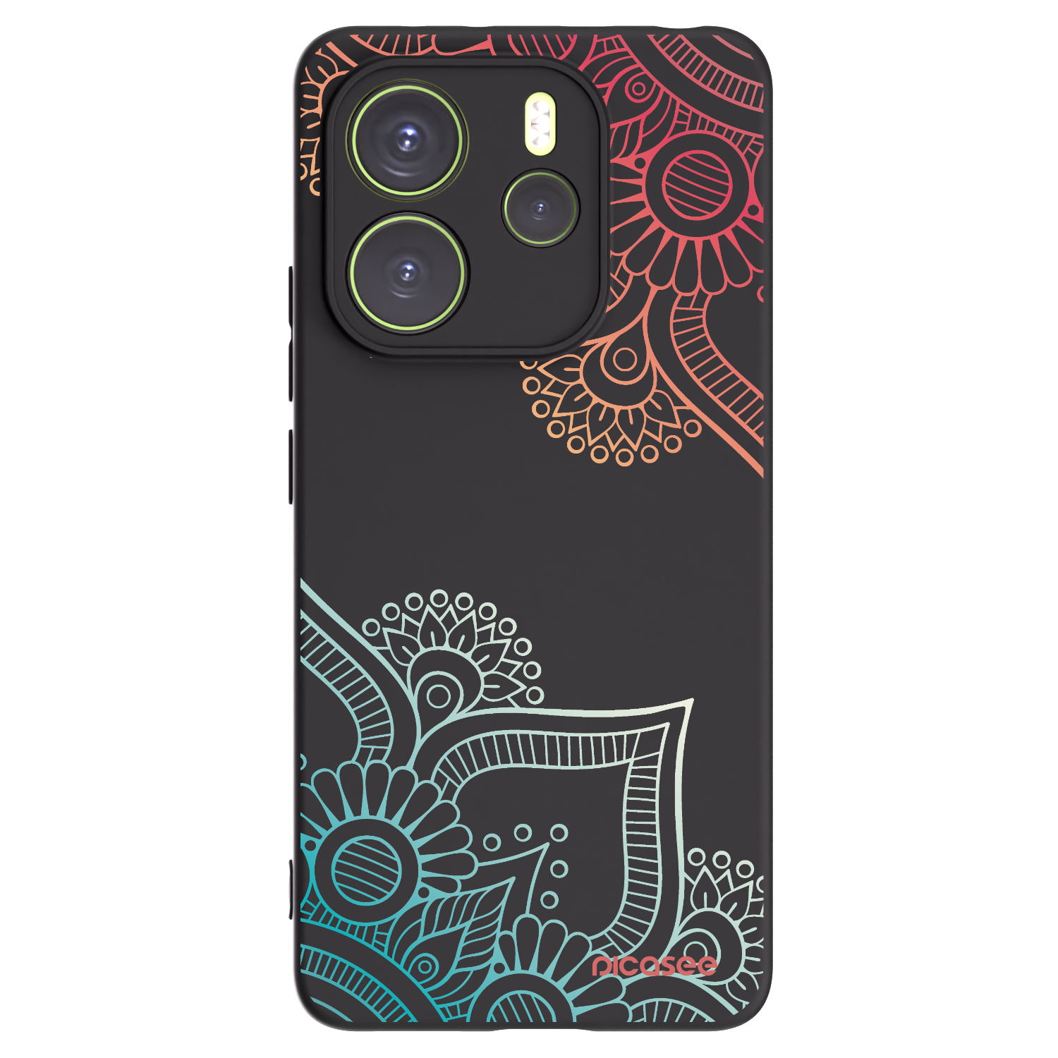 Picasee fekete szilikon tok az alábbi mobiltelefonokra Xiaomi Redmi Note 14 4G - Flowers pattern