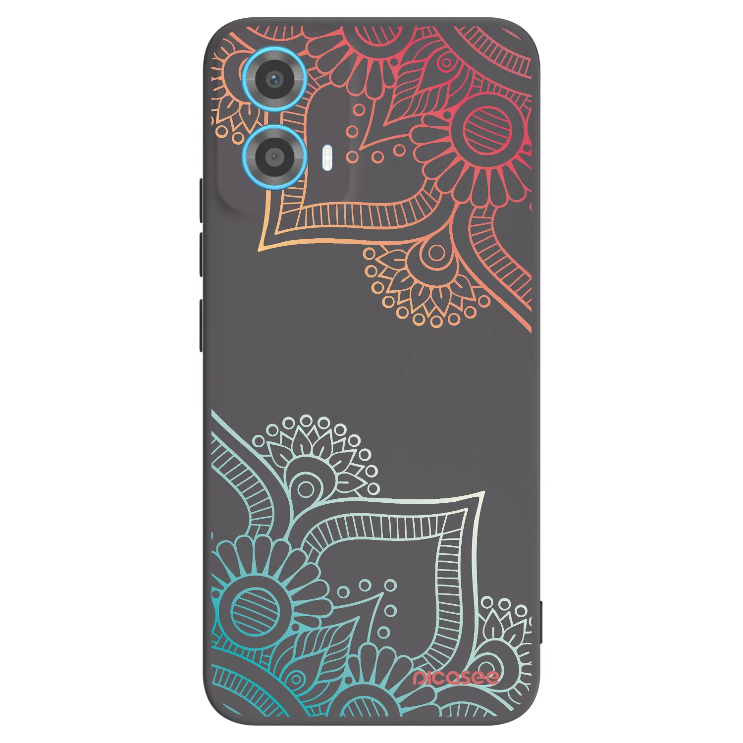 Picasee fekete szilikon tok az alábbi mobiltelefonokra Motorola Moto G34 5G - Flowers pattern