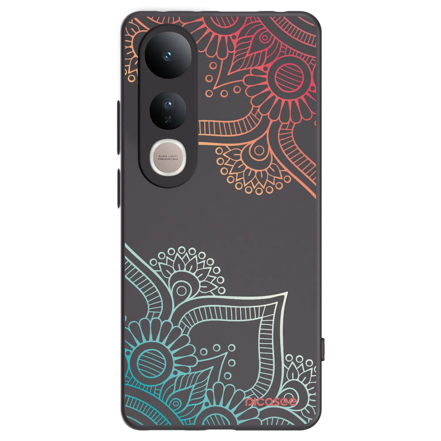 Picasee fekete szilikon tok az alábbi mobiltelefonokra Vivo V50 Lite 5G - Flowers pattern