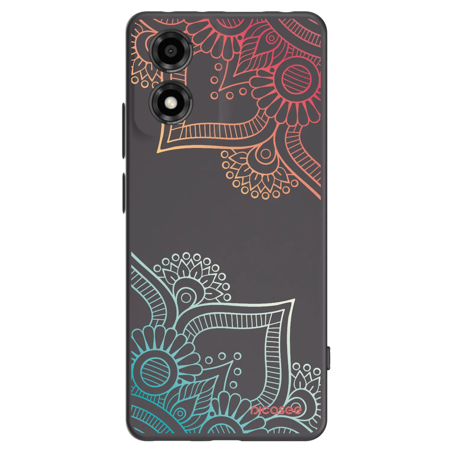 Picasee fekete szilikon tok az alábbi mobiltelefonokra Motorola Moto E14 - Flowers pattern