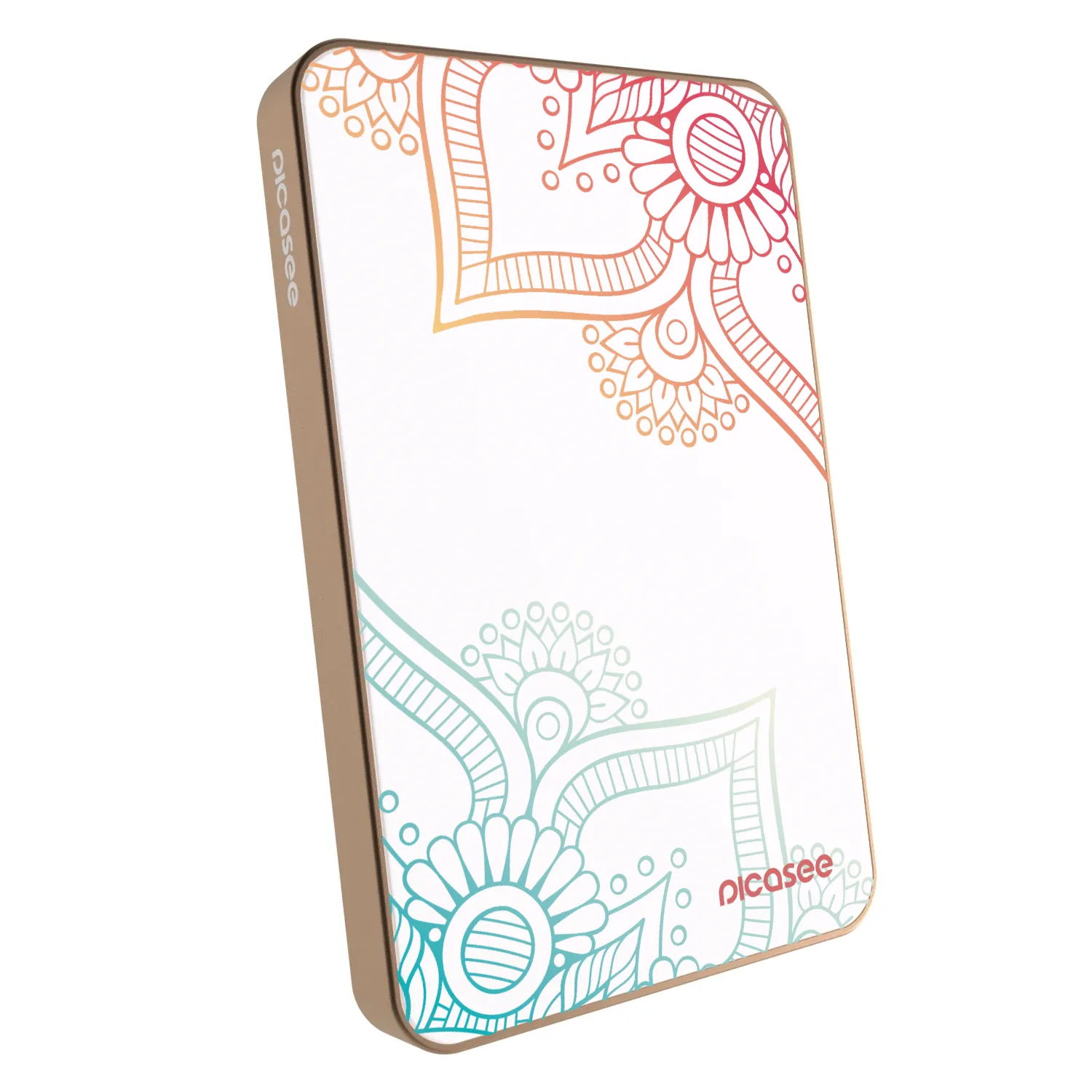 Picasee Powerbank MagSafe 5 000 mAh Aranysárga - Flowers pattern