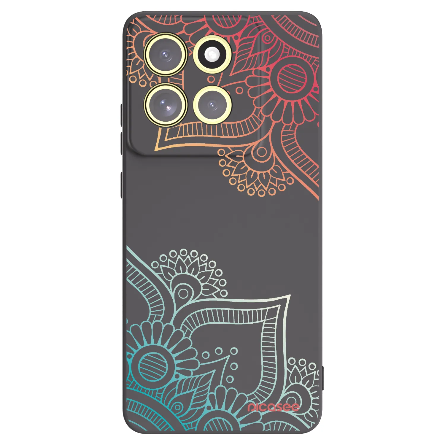 Picasee fekete szilikon tok az alábbi mobiltelefonokra Motorola Moto G86 5G - Flowers pattern