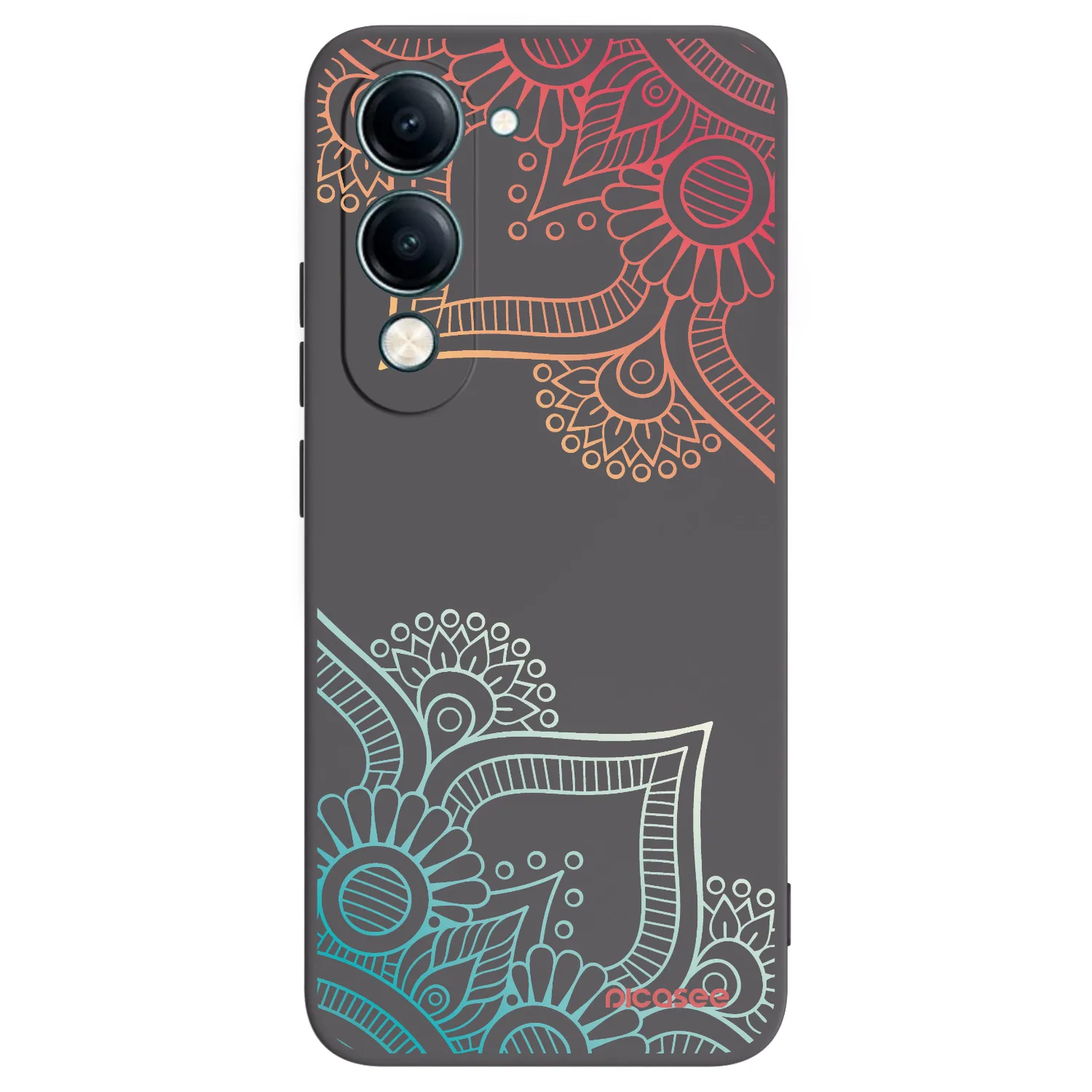 Picasee fekete szilikon tok az alábbi mobiltelefonokra Vivo Y29s 5G - Flowers pattern