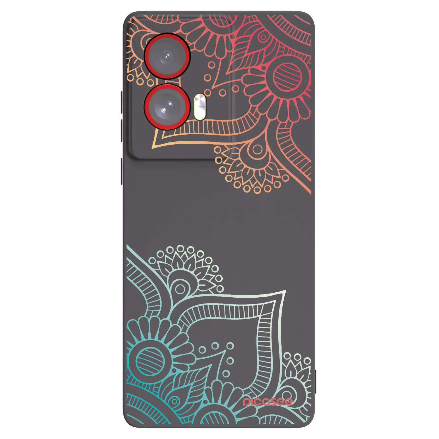 Picasee fekete szilikon tok az alábbi mobiltelefonokra Motorola Edge 50 Fusion - Flowers pattern