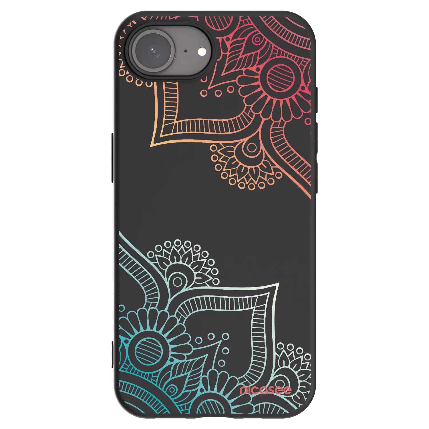 Picasee fekete szilikon tok az alábbi mobiltelefonokra Apple iPhone 17e - Flowers pattern