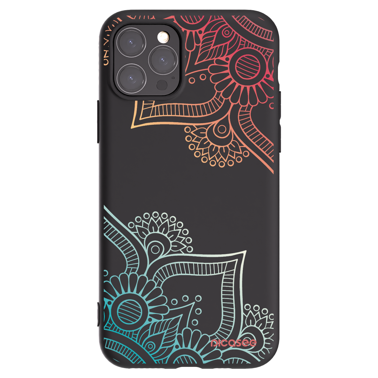 Picasee fekete szilikon tok az alábbi mobiltelefonokra Apple iPhone 11 Pro - Flowers pattern