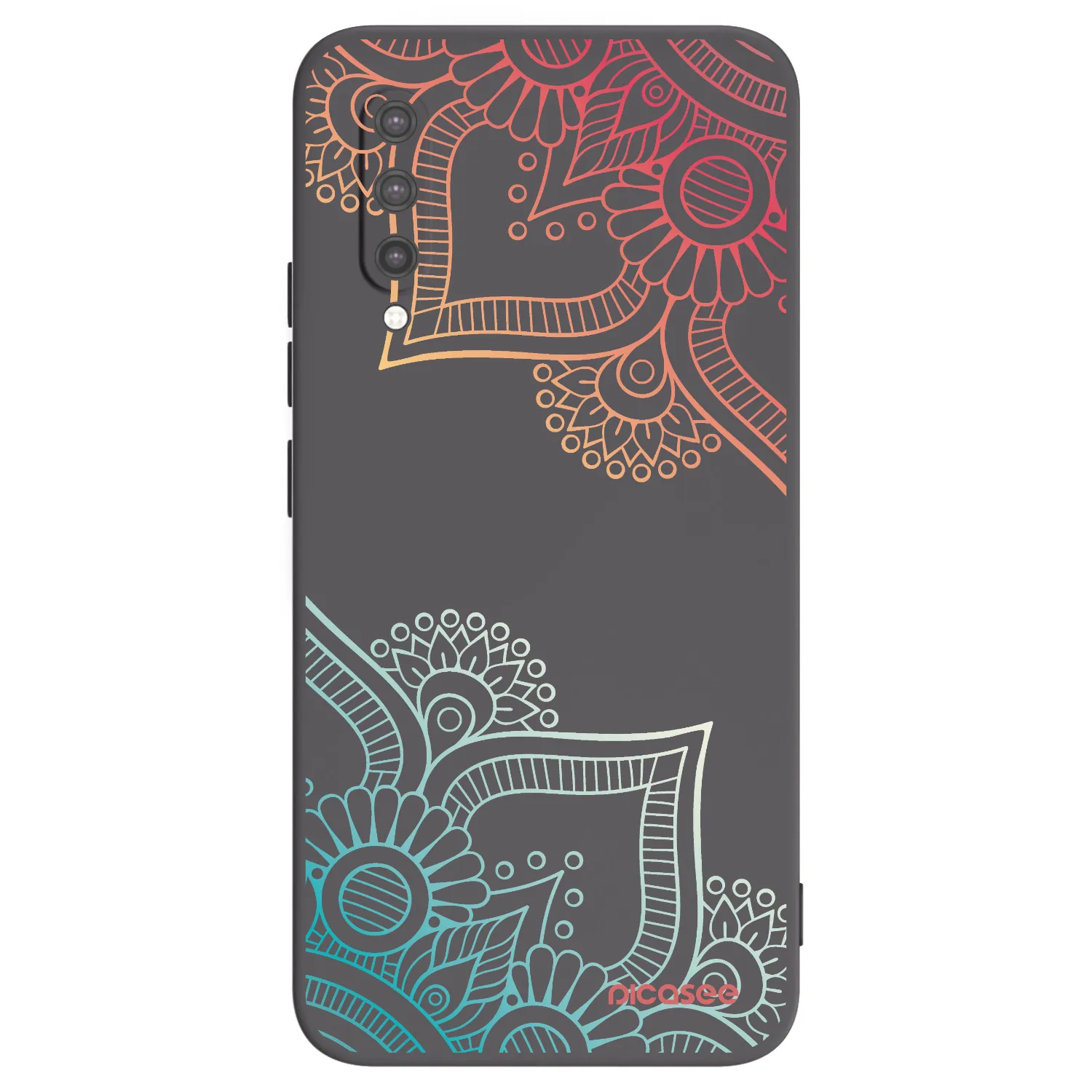 Picasee fekete szilikon tok az alábbi mobiltelefonokra Xiaomi Mi 9 Lite - Flowers pattern