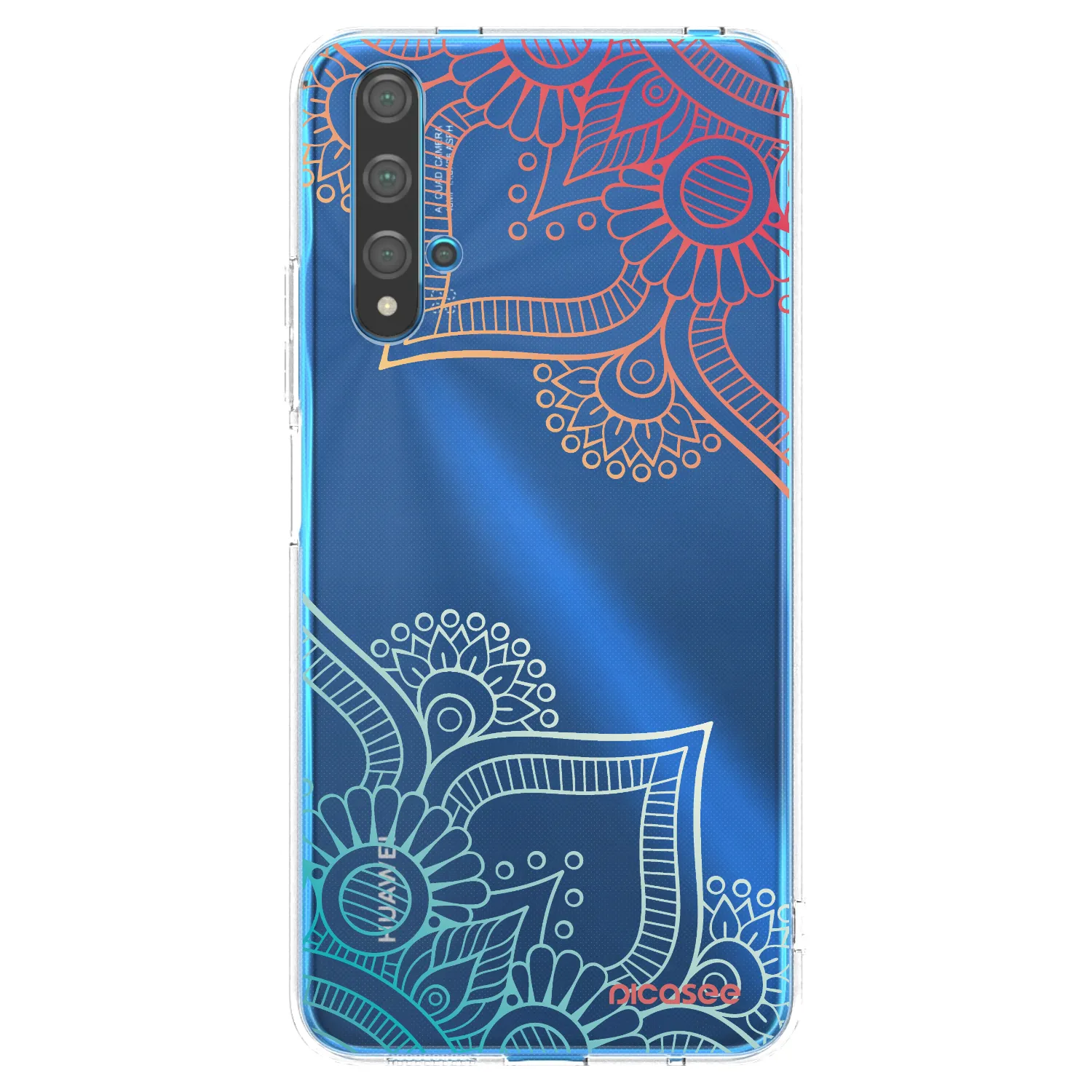 Picasee átlátszó szilikon tok az alábbi mobiltelefonokra Huawei Nova 5T - Flowers pattern