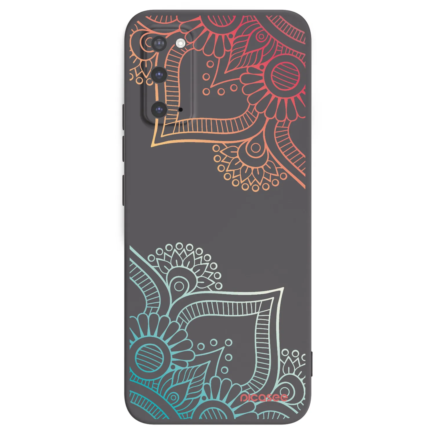 Picasee fekete szilikon tok az alábbi mobiltelefonokra Samsung Galaxy S20 G980F - Flowers pattern