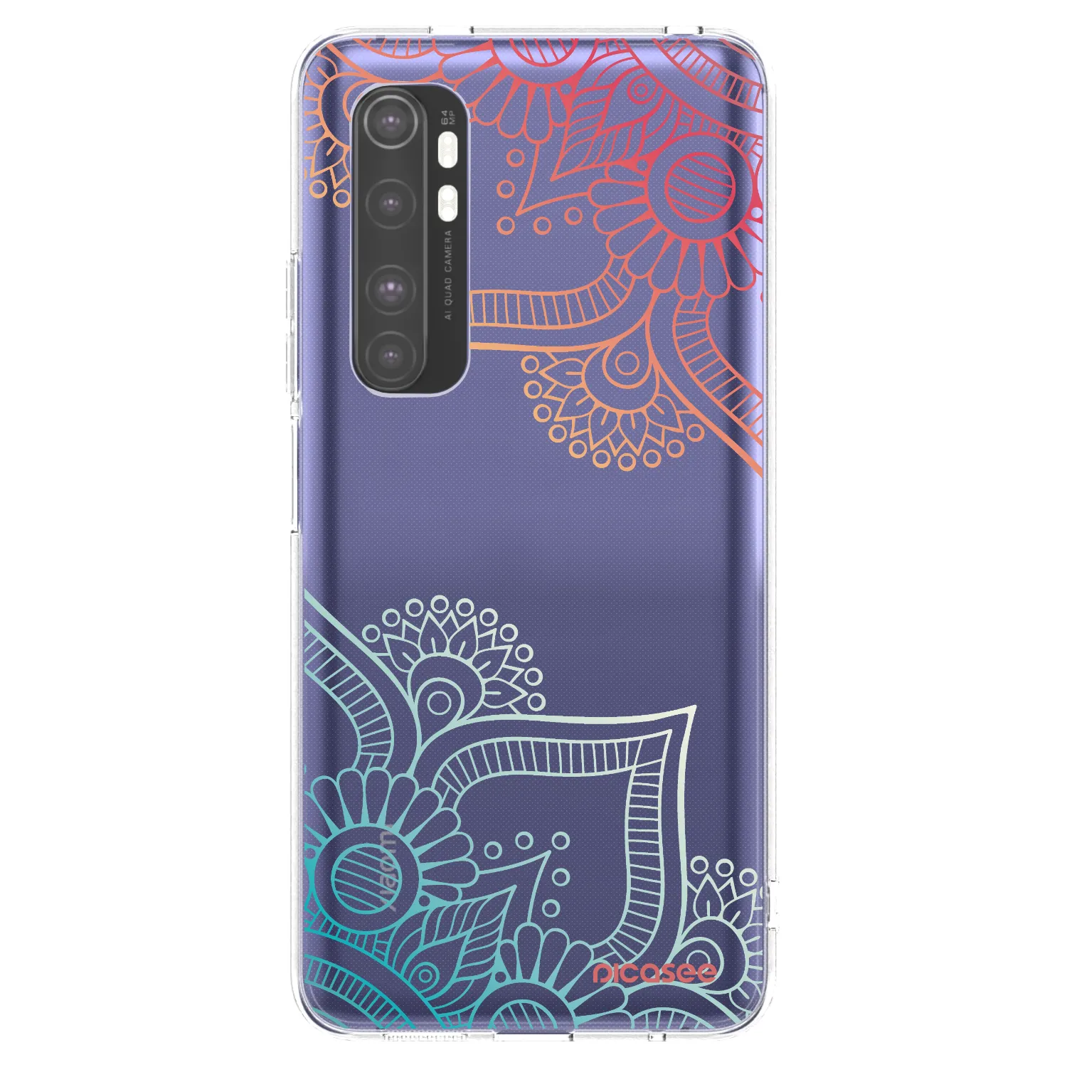 Picasee átlátszó szilikon tok az alábbi mobiltelefonokra Xiaomi Mi Note 10 Lite - Flowers pattern