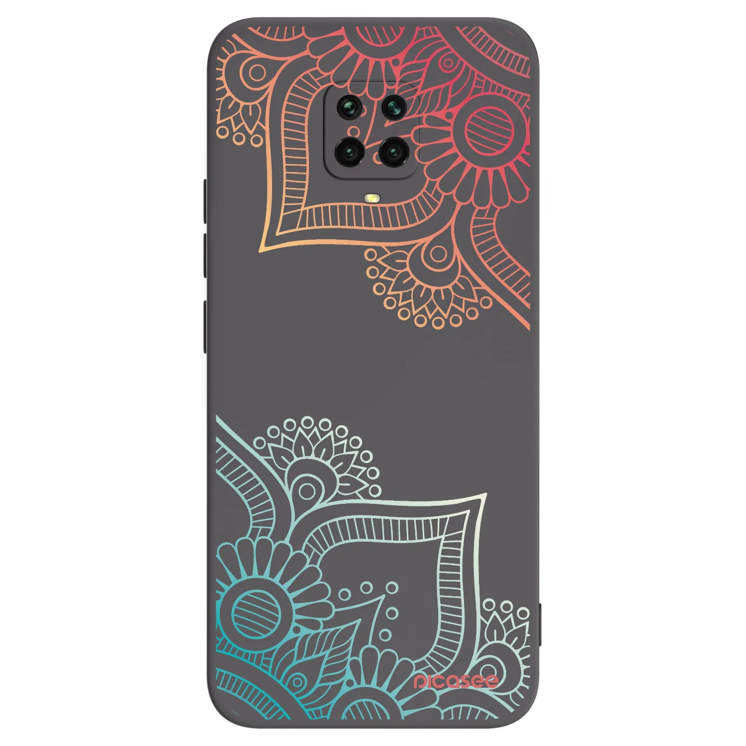 Picasee fekete szilikon tok az alábbi mobiltelefonokra Xiaomi Redmi Note 9S - Flowers pattern