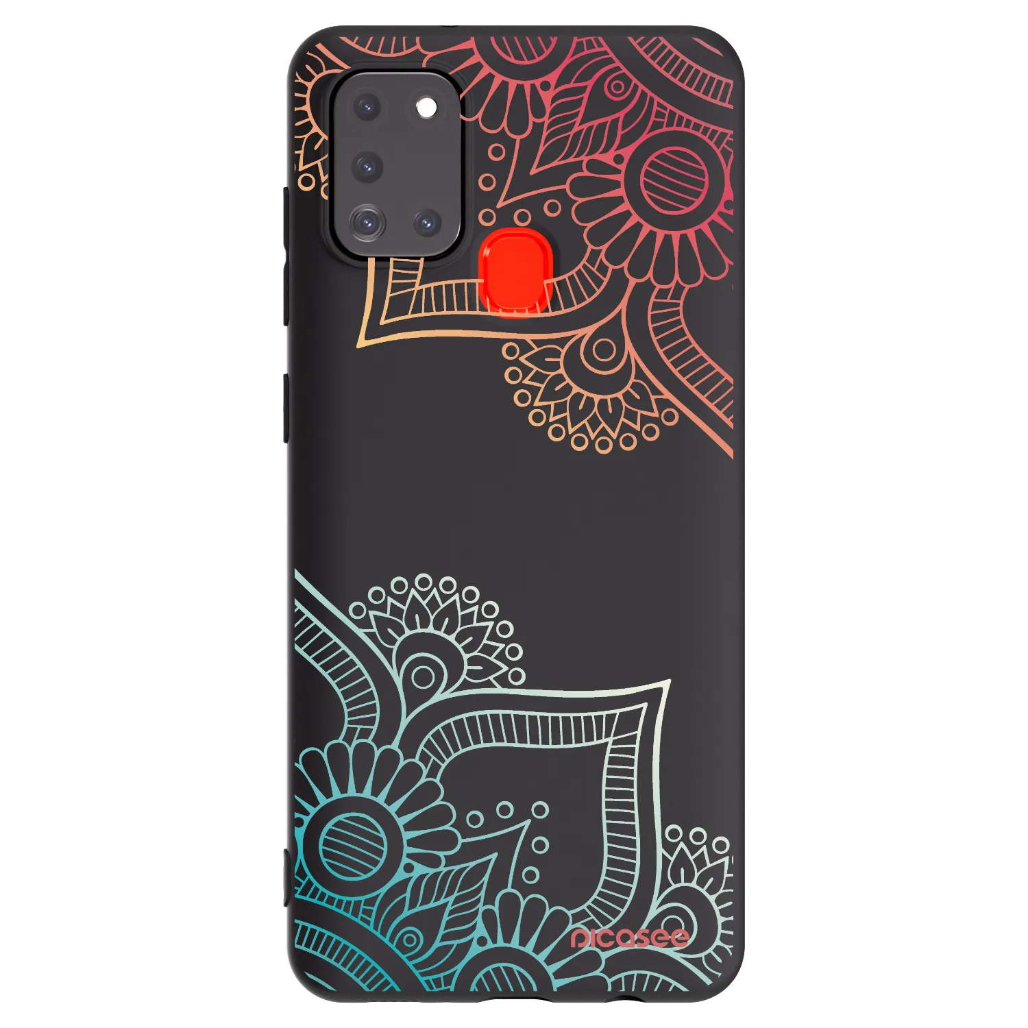 Picasee fekete szilikon tok az alábbi mobiltelefonokra Samsung Galaxy A21s - Flowers pattern