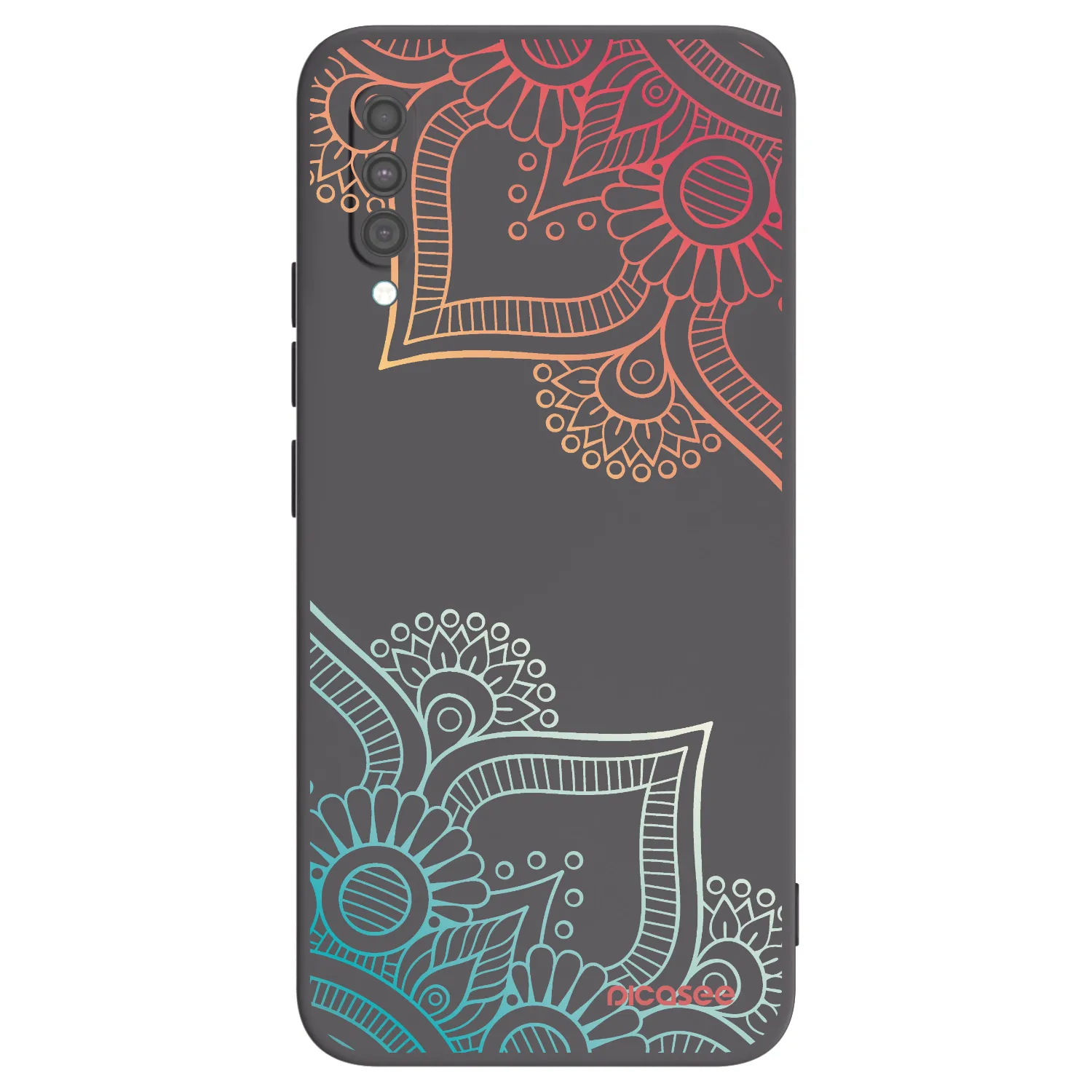 Picasee fekete szilikon tok az alábbi mobiltelefonokra Samsung Galaxy A30s A307F - Flowers pattern