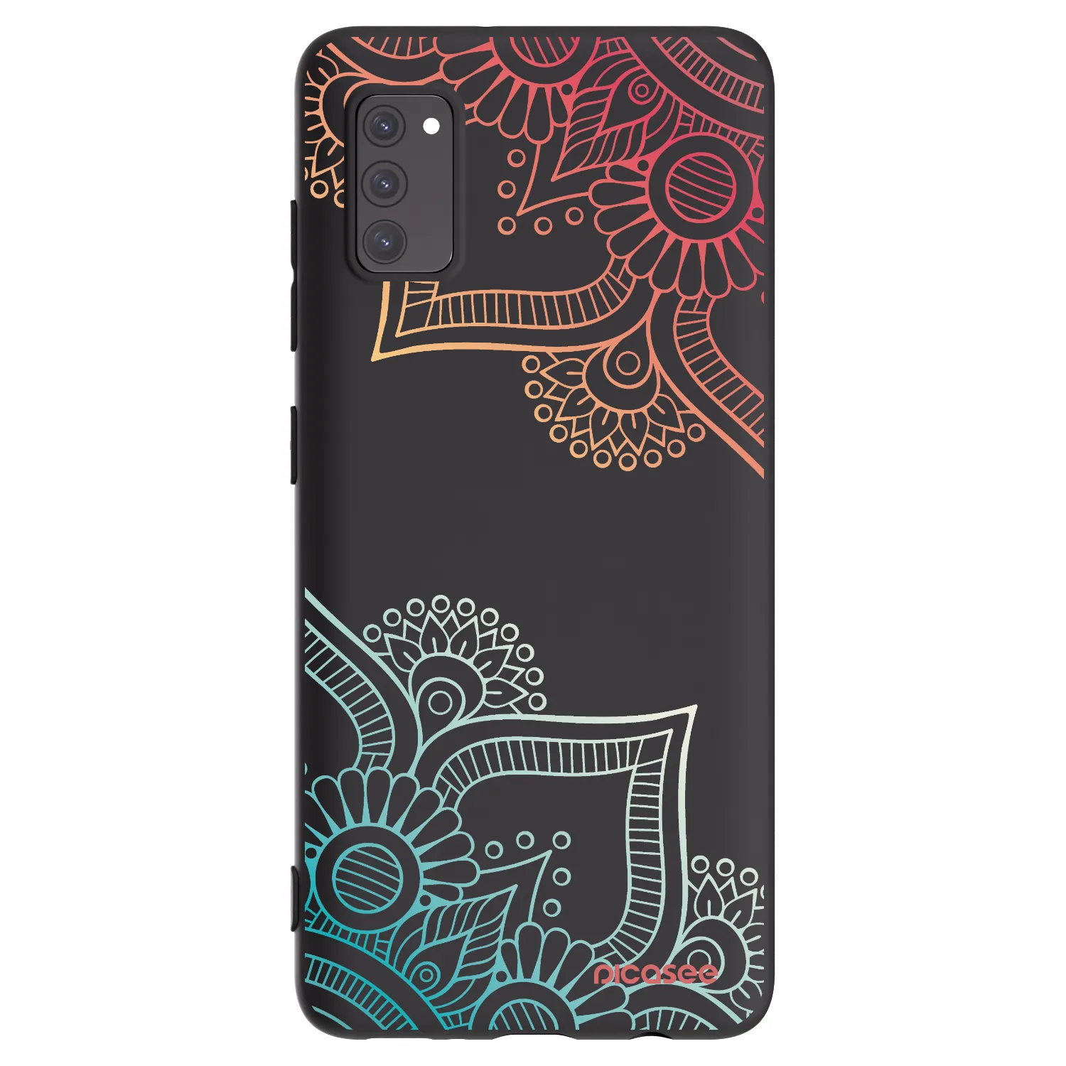 Picasee fekete szilikon tok az alábbi mobiltelefonokra Samsung Galaxy A41 A415F - Flowers pattern
