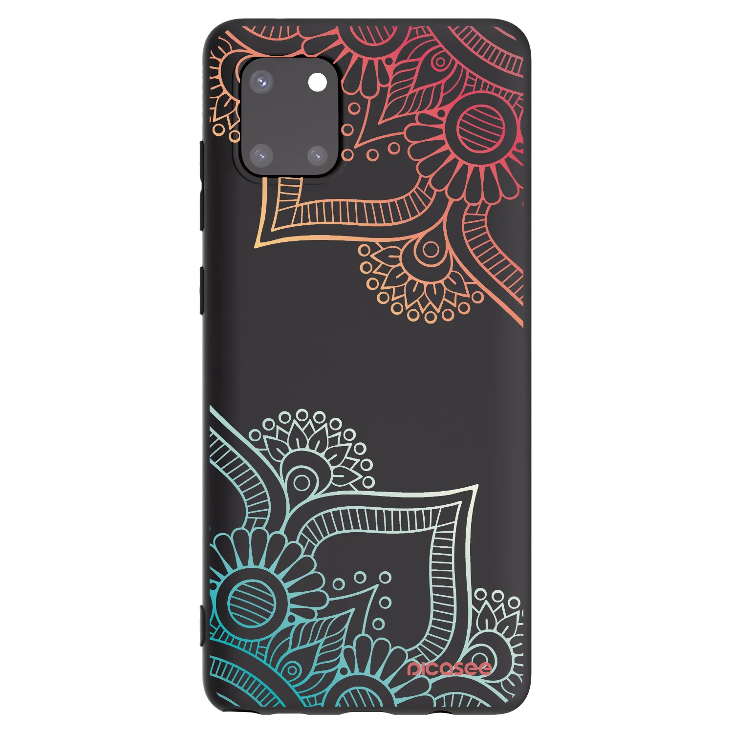 Picasee fekete szilikon tok az alábbi mobiltelefonokra Samsung Galaxy Note 10 Lite N770F - Flowers pattern