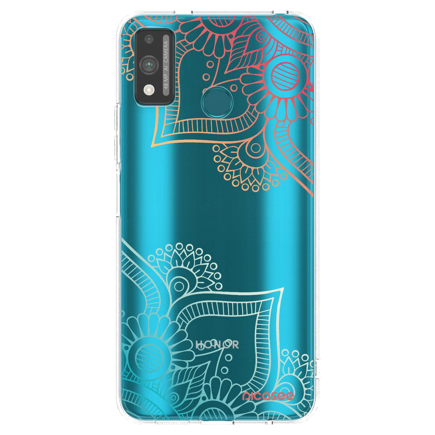 Picasee átlátszó szilikon tok az alábbi mobiltelefonokra Honor 9X Lite - Flowers pattern