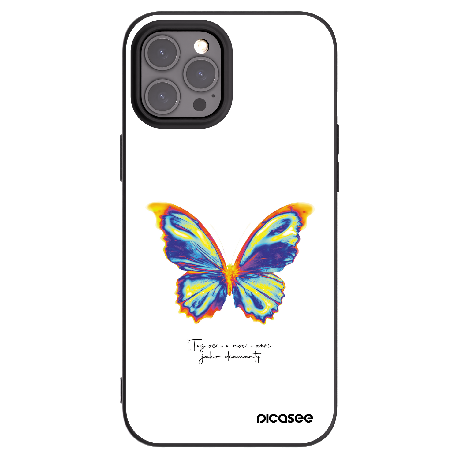Picasee fekete szilikon tok az alábbi mobiltelefonokra Apple iPhone 12 Pro Max - Diamanty White
