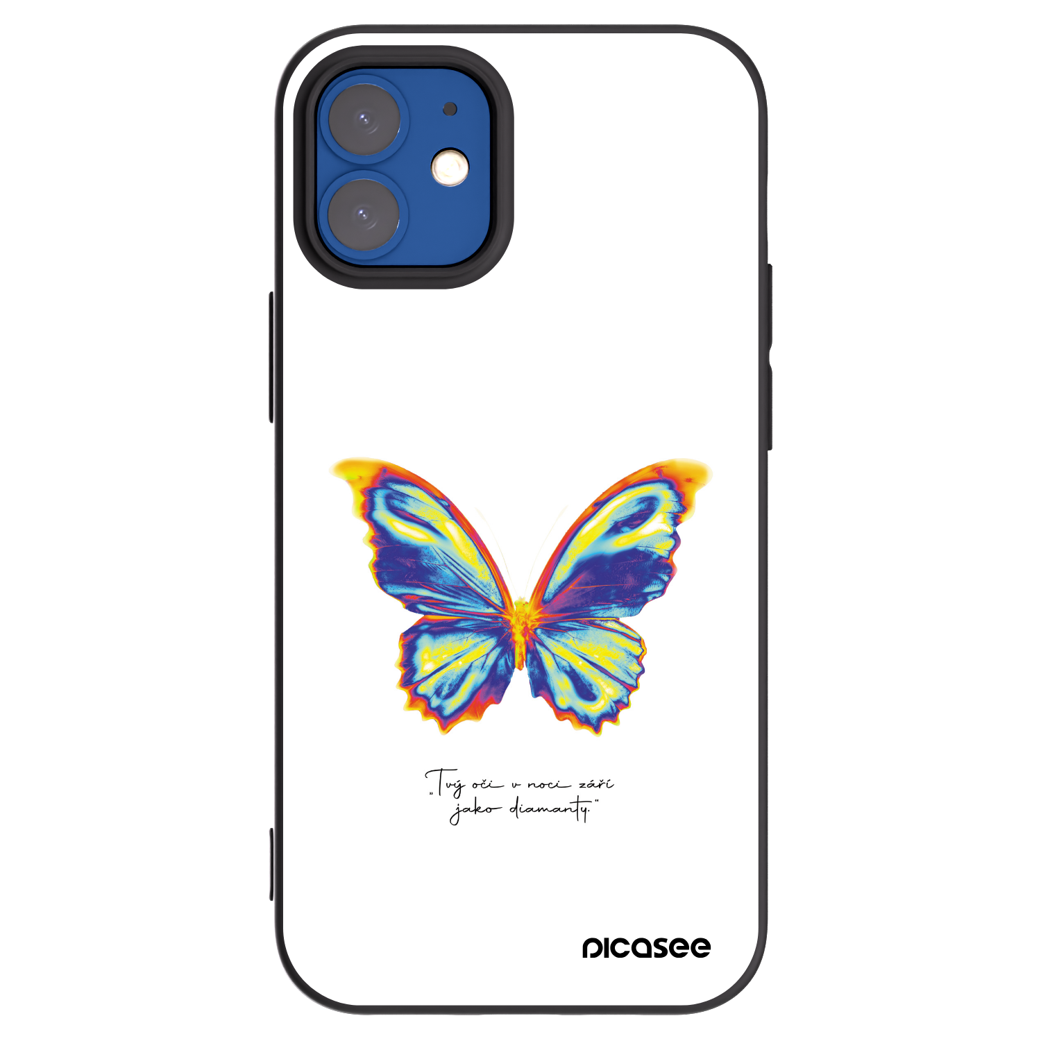 Picasee fekete szilikon tok az alábbi mobiltelefonokra Apple iPhone 12 mini - Diamanty White
