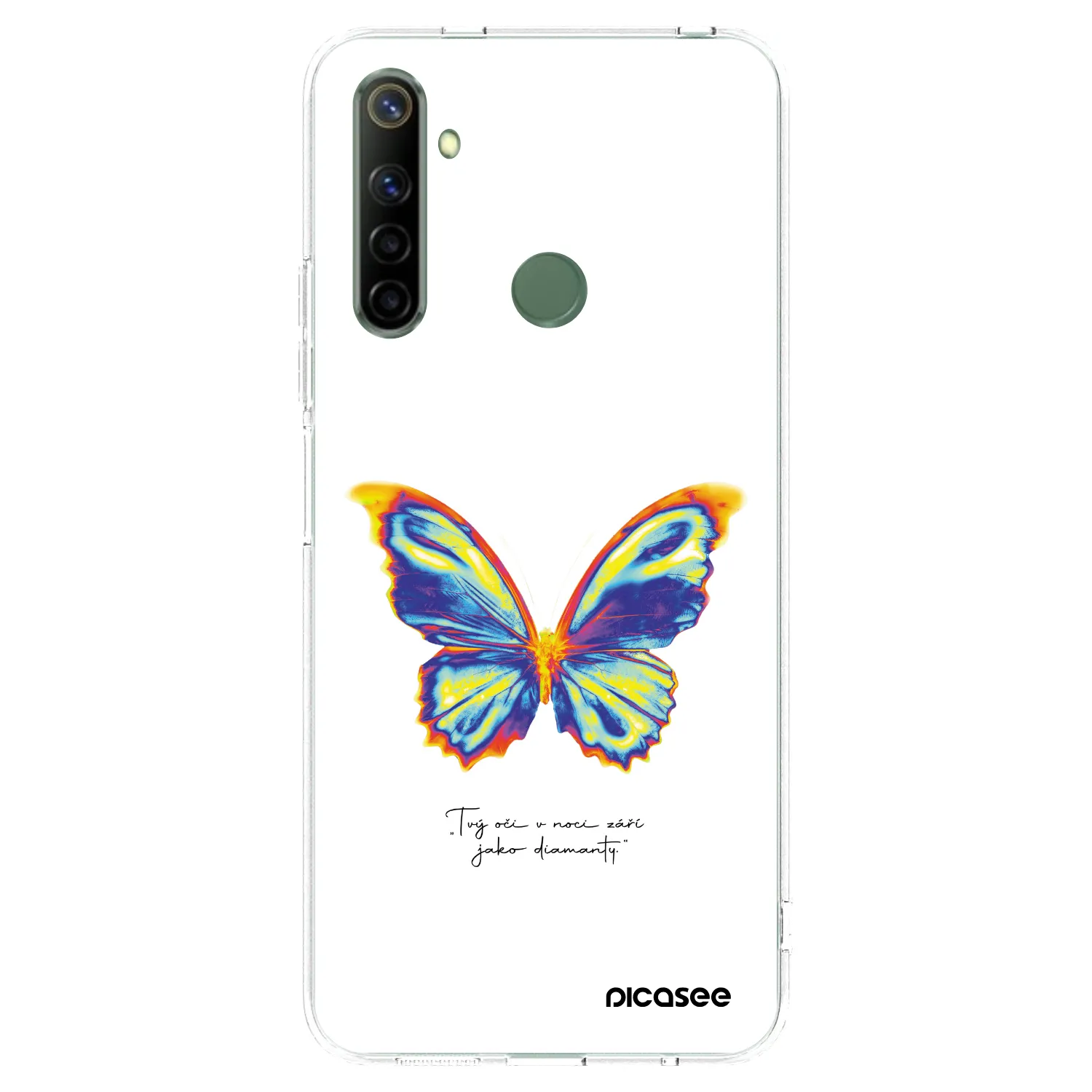 Picasee átlátszó szilikon tok az alábbi mobiltelefonokra Realme 6i - Diamanty White