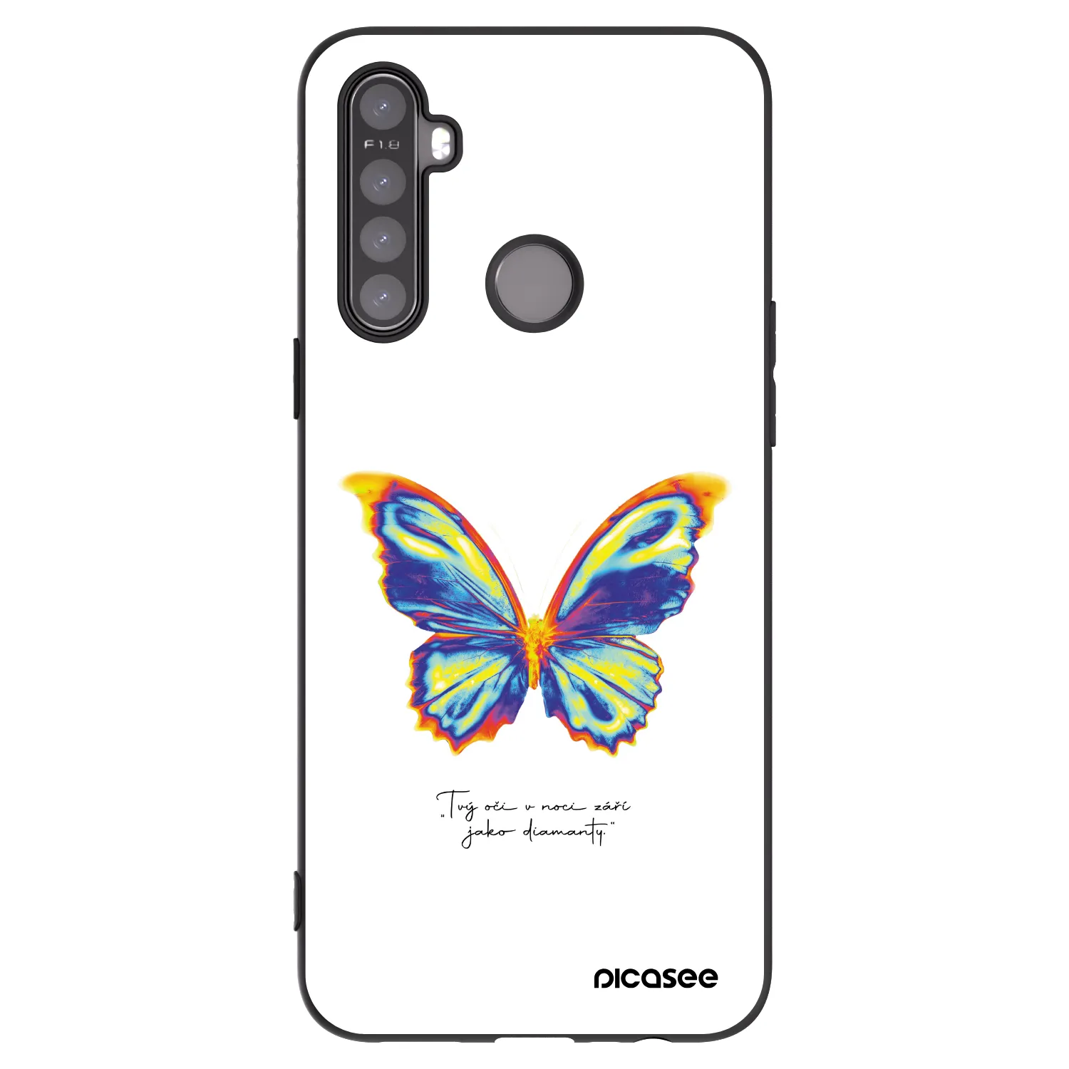 Picasee fekete szilikon tok az alábbi mobiltelefonokra Realme 5 - Diamanty White