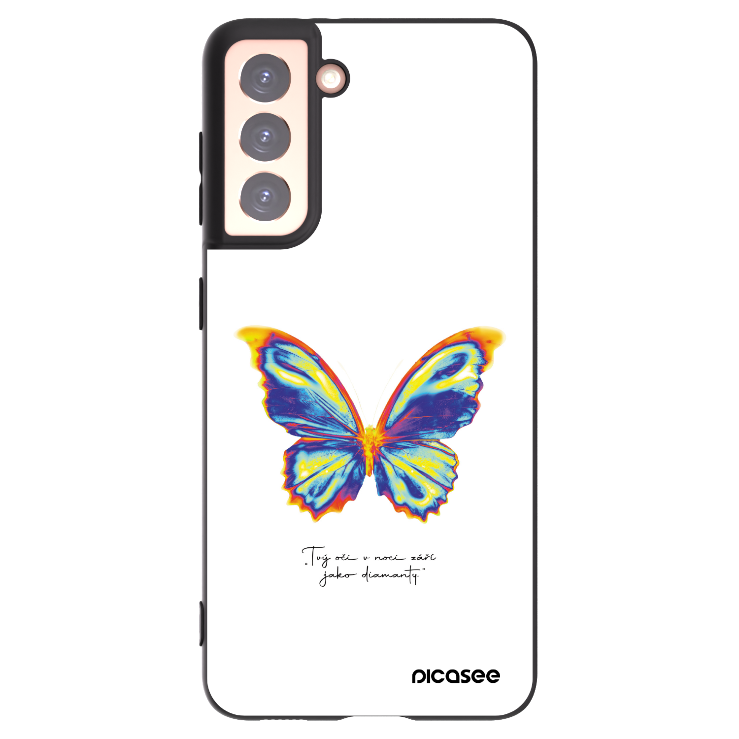 Picasee fekete szilikon tok az alábbi mobiltelefonokra Samsung Galaxy S21 5G G991B - Diamanty White